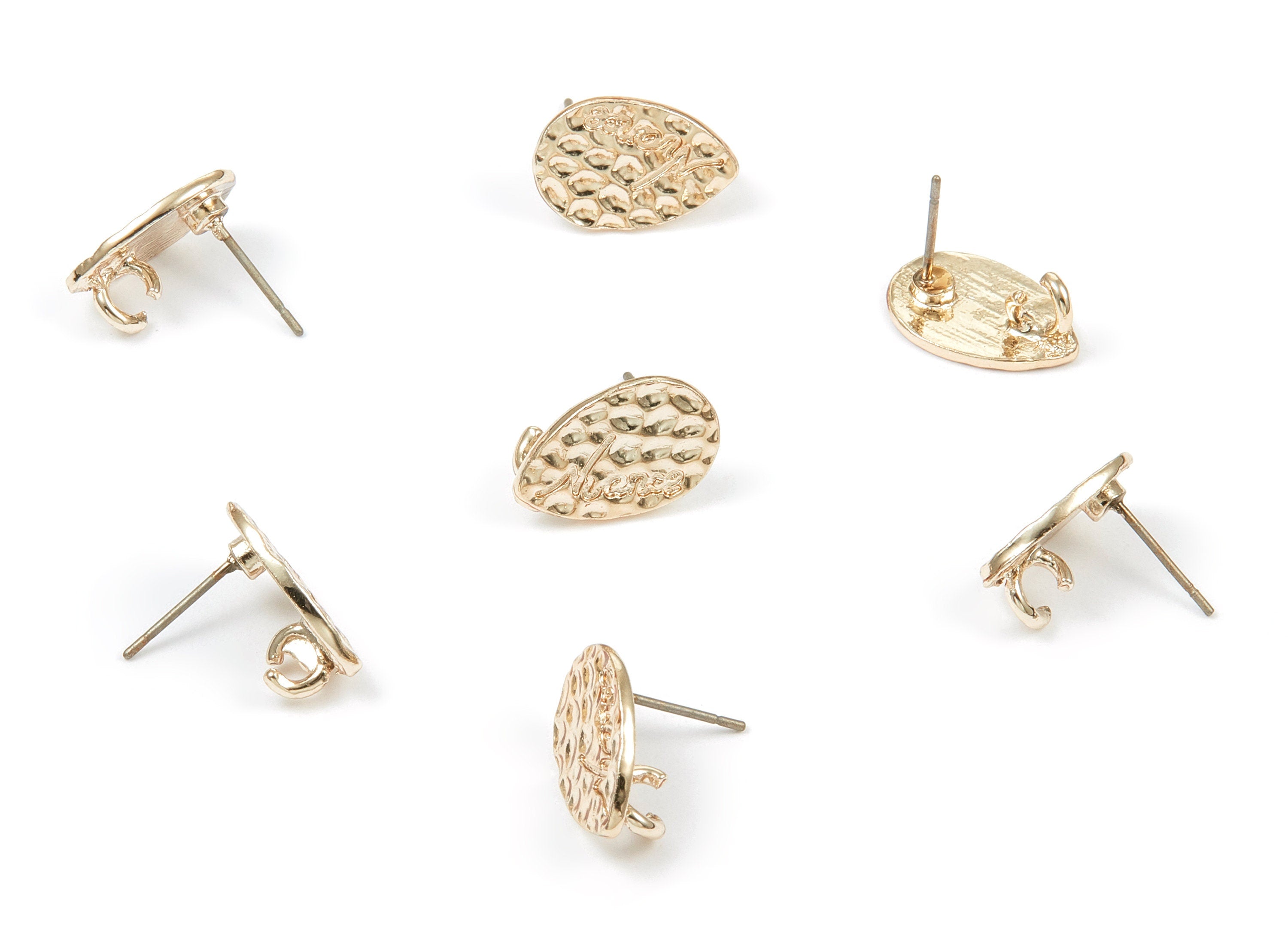 Alloy Drop Earring Stud - Zinc Alloy Drop Earring Post - Gold Tone Plated - Earring Findings - Jewelry Supplies - 14.74x10.11x1.1mm - ZZ1357 - DOMEDBAZAAR
