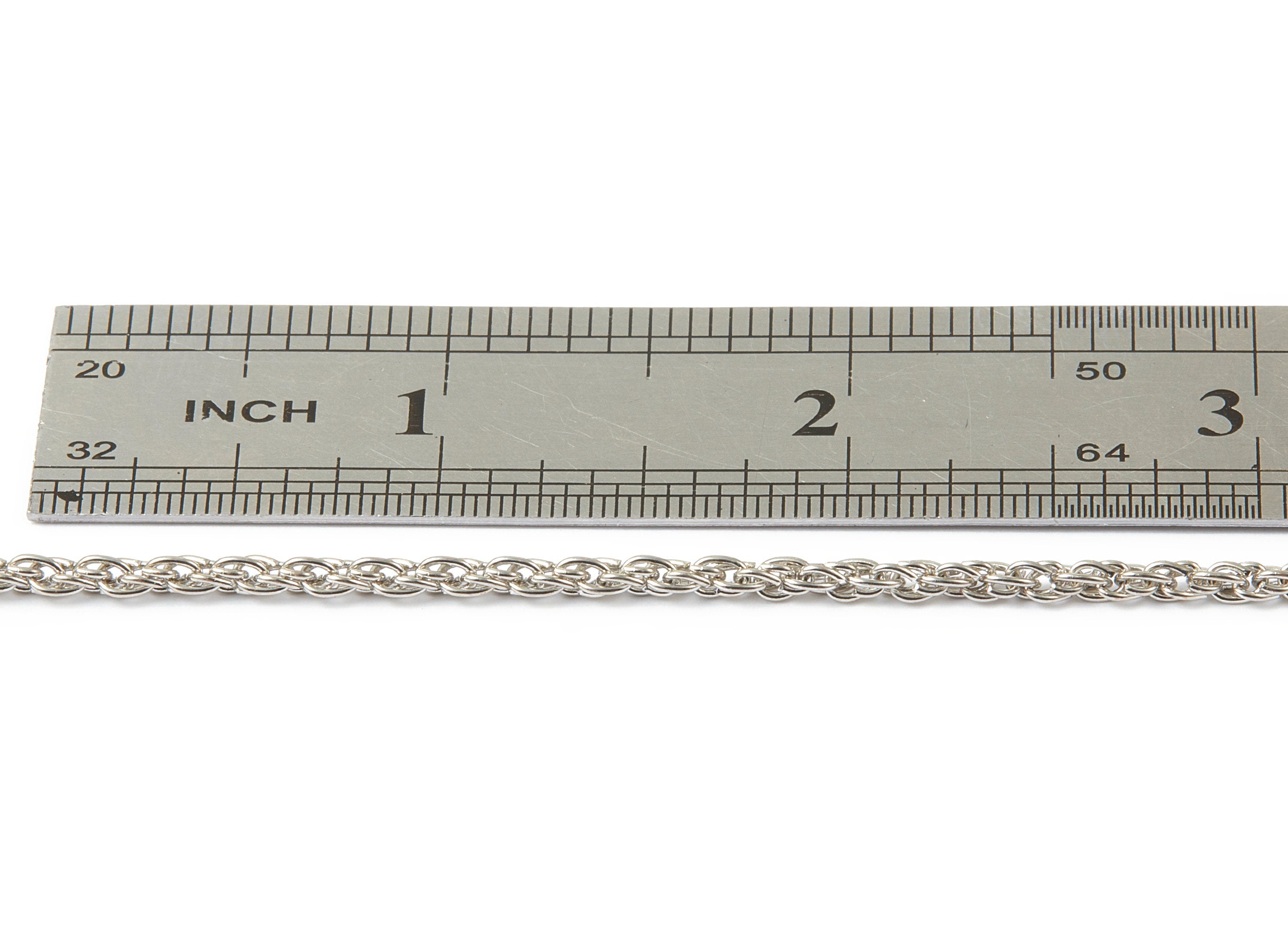 Rope Chain - Silver Tone Plated Chain - Unsoldered Iron Chain - 0.15&quot; x 0.11&quot; x 0.02&quot; - for Necklace  Jewellery Making - CC1115S - DOMEDBAZAAR