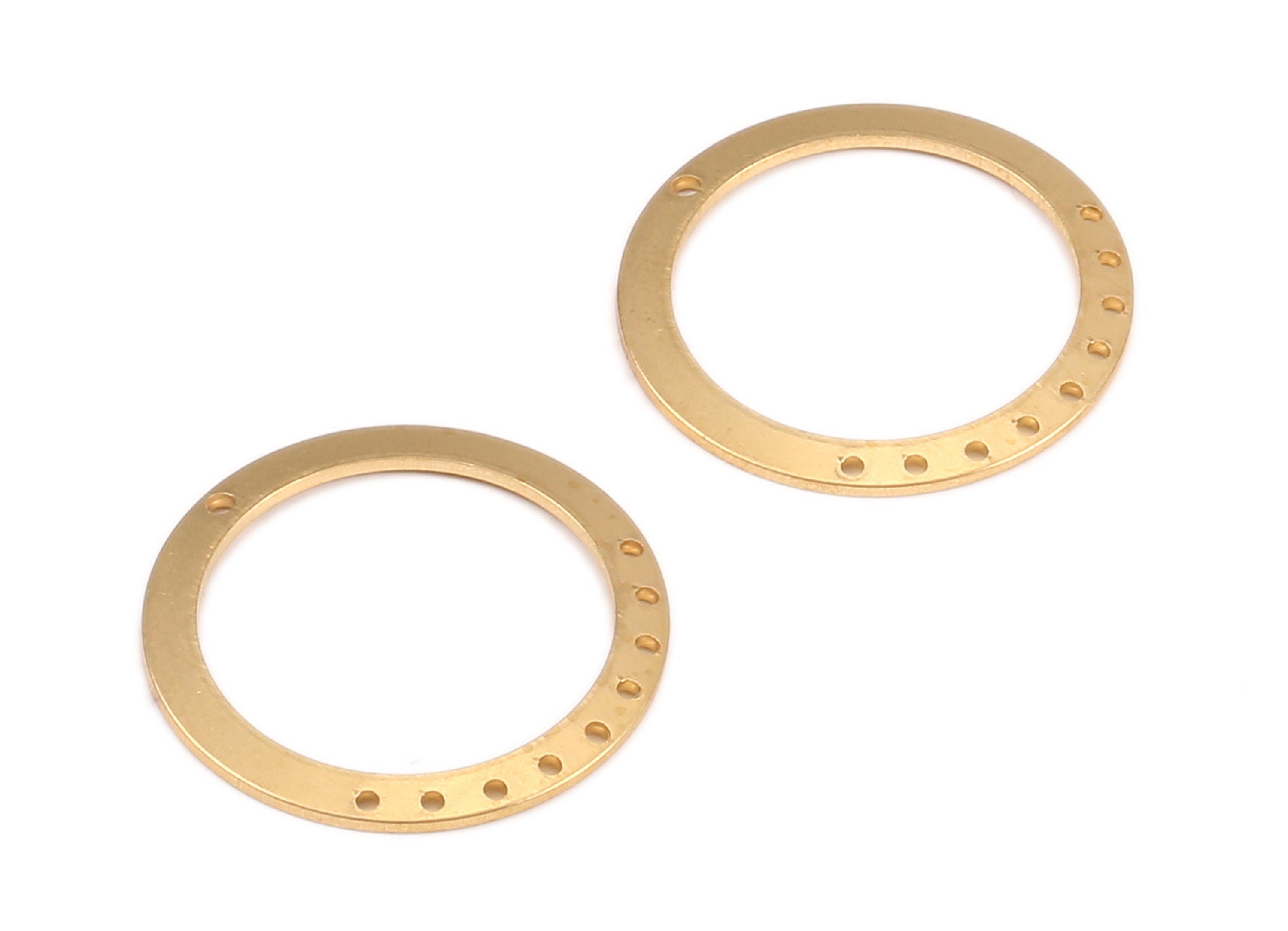 Brass Circle Connector - Raw Brass Circle Connectors With Multiple holes - Jewelry Supplies - 27.43x27.43x0.95mm - PP2167 - DOMEDBAZAAR