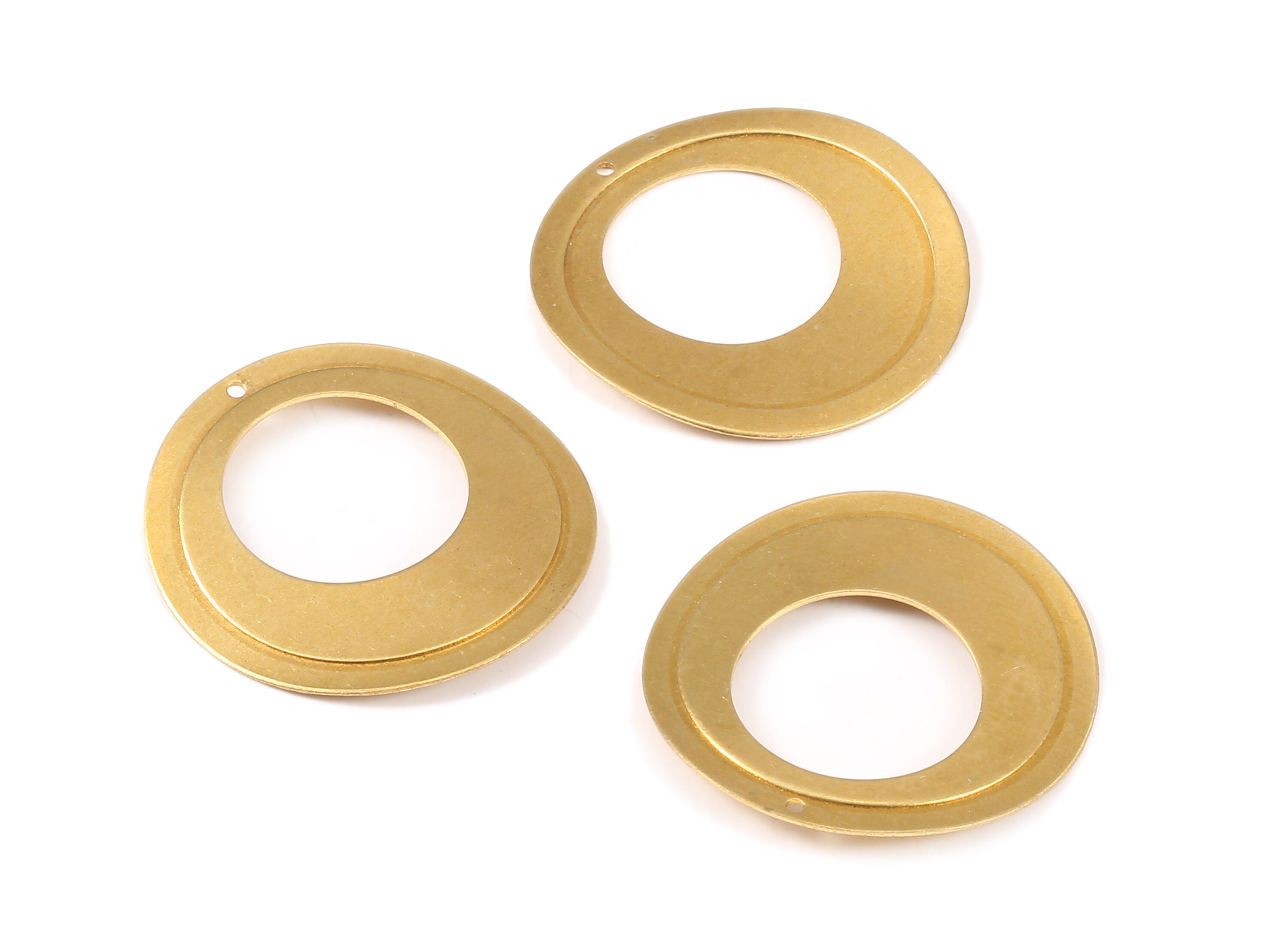 Brass Circle Charms - Raw Brass Round Earrings and Pendant - Earring Findings - Jewelry Supplies - 36.97x36.97x0.84mm - PP2180 - DOMEDBAZAAR