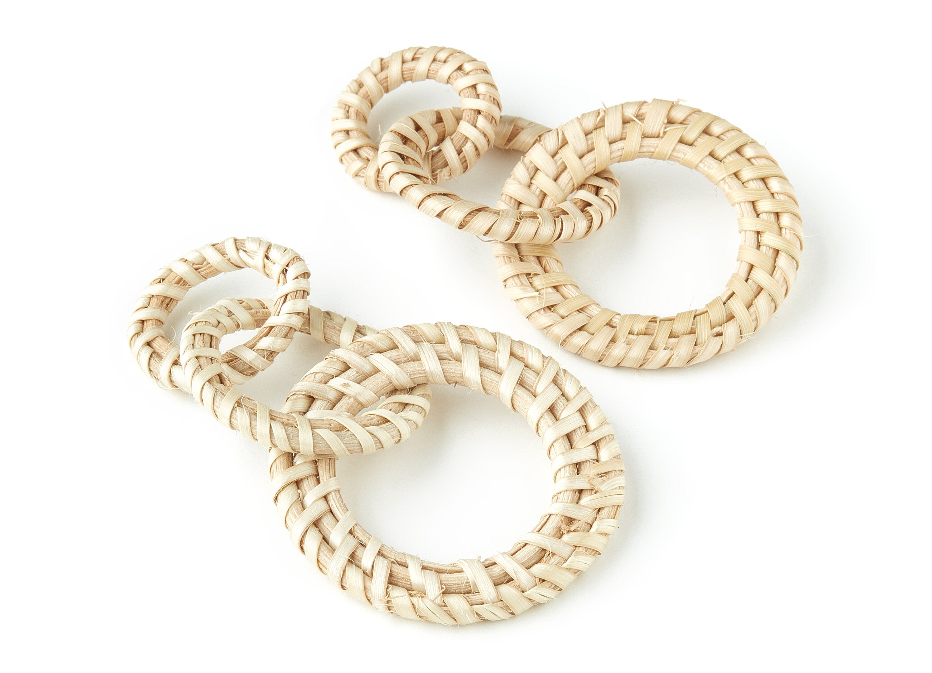 Handwoven Rattan Circle Charms - Circle Rattan Earrings and Pendant - Wooden Straw Earrings - Jewelry Handmade - 83x47x4.3mm - RT1302 - DOMEDBAZAAR