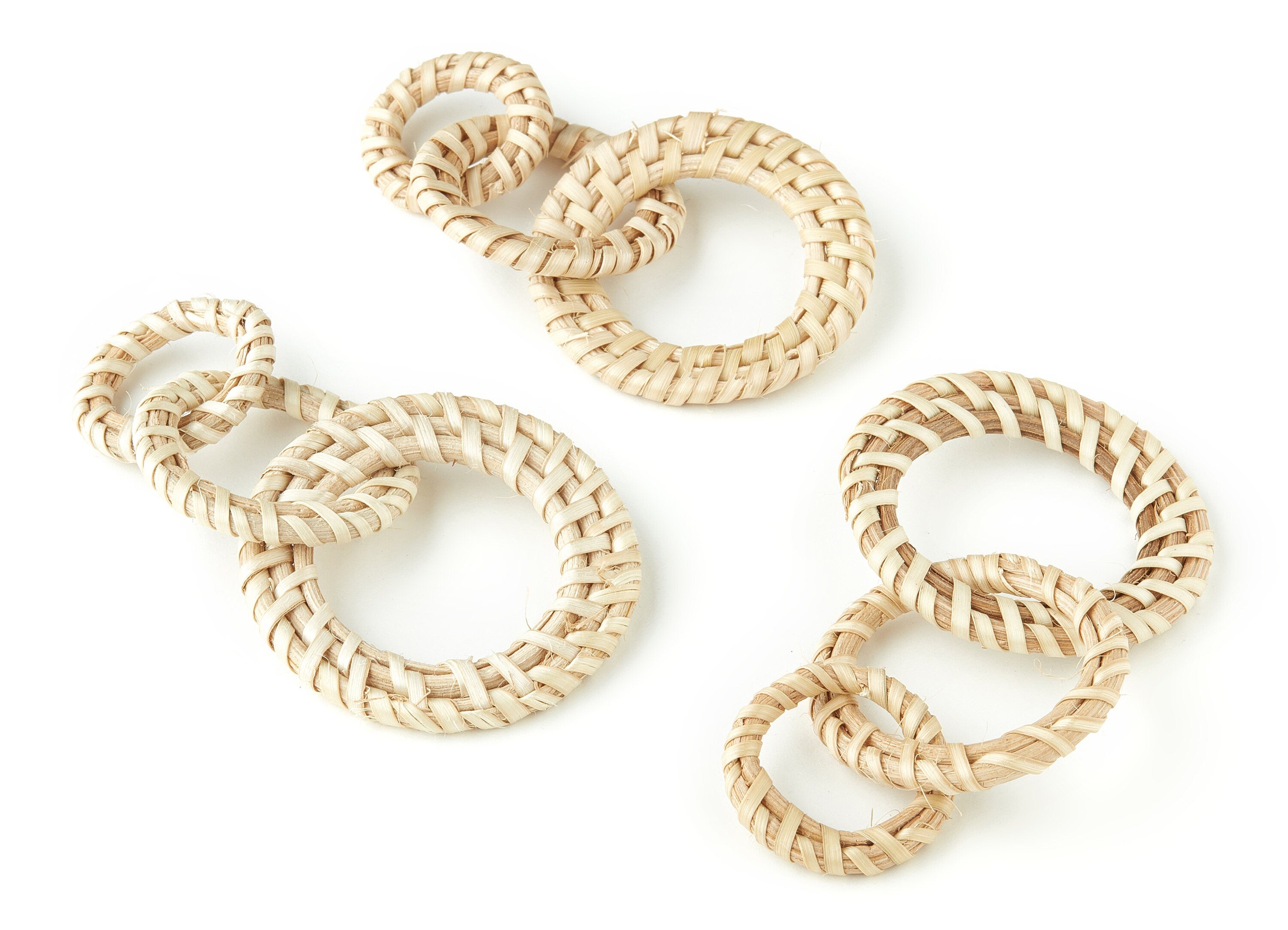 Handwoven Rattan Circle Charms - Circle Rattan Earrings and Pendant - Wooden Straw Earrings - Jewelry Handmade - 83x47x4.3mm - RT1302 - DOMEDBAZAAR