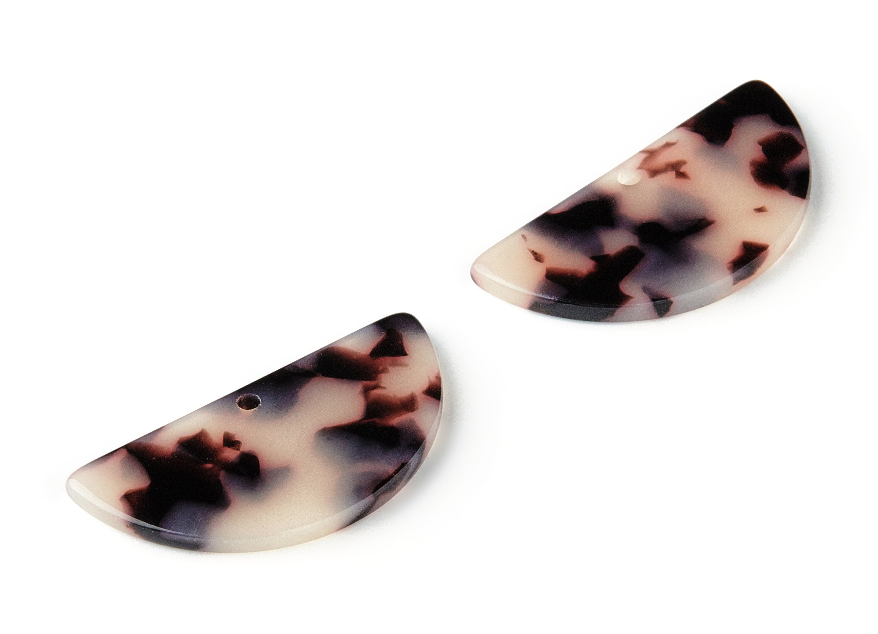 Acetate Semicircle Charms - 1 Hole - Blonde Tortoise Shell Earrings - Semicircle Pendant - Color Code:A07 - 33.5x16.5x2.5mm - AC1006JJ - DOMEDBAZAAR
