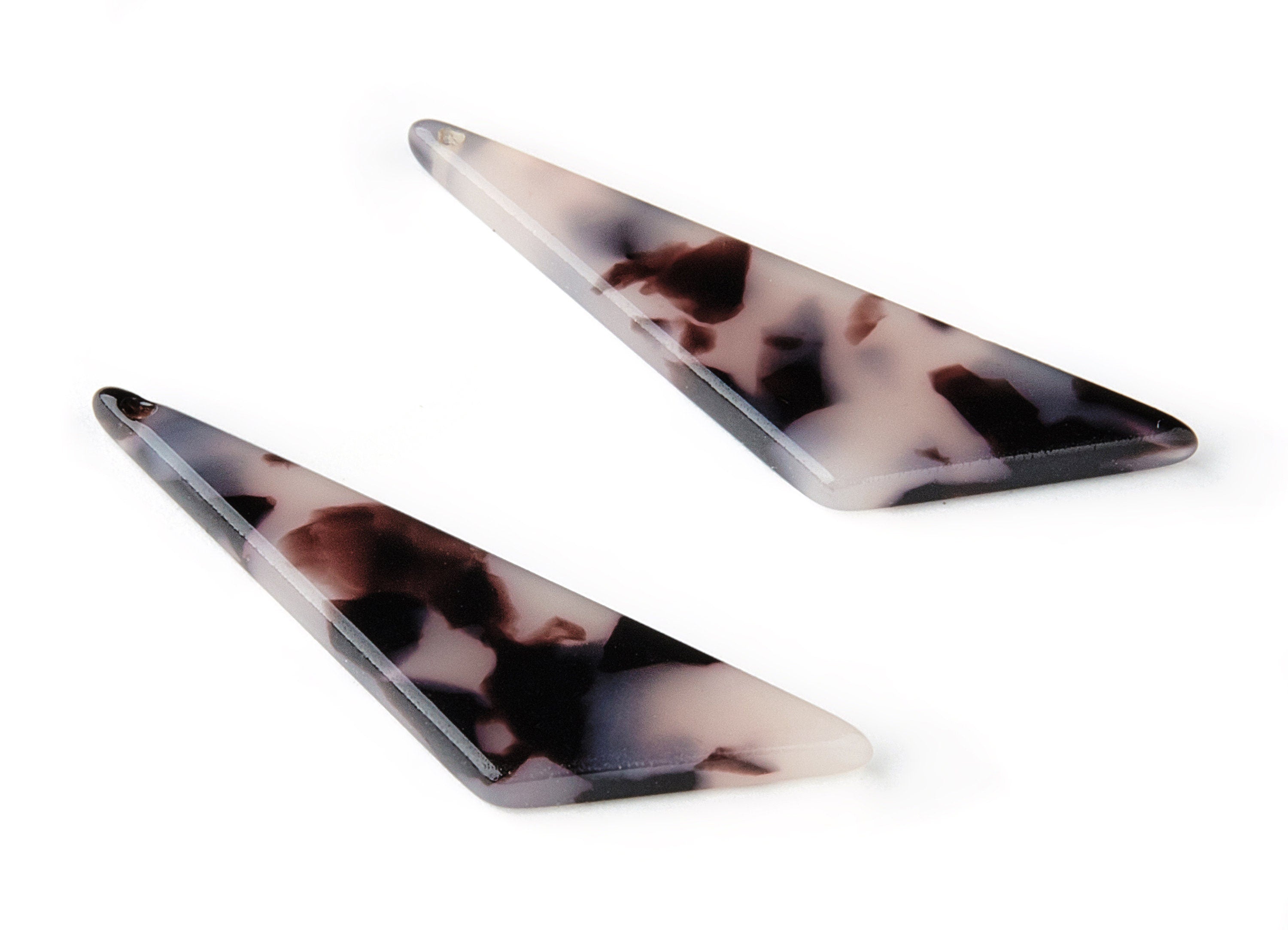 Acetate Acrylic Charms - Blonde Tortoise Shell Earring - Triangle Shaped Pendant - 1 Hole - Color Code:A06 - 40x11.44x2.68mm - AC1162G - DOMEDBAZAAR