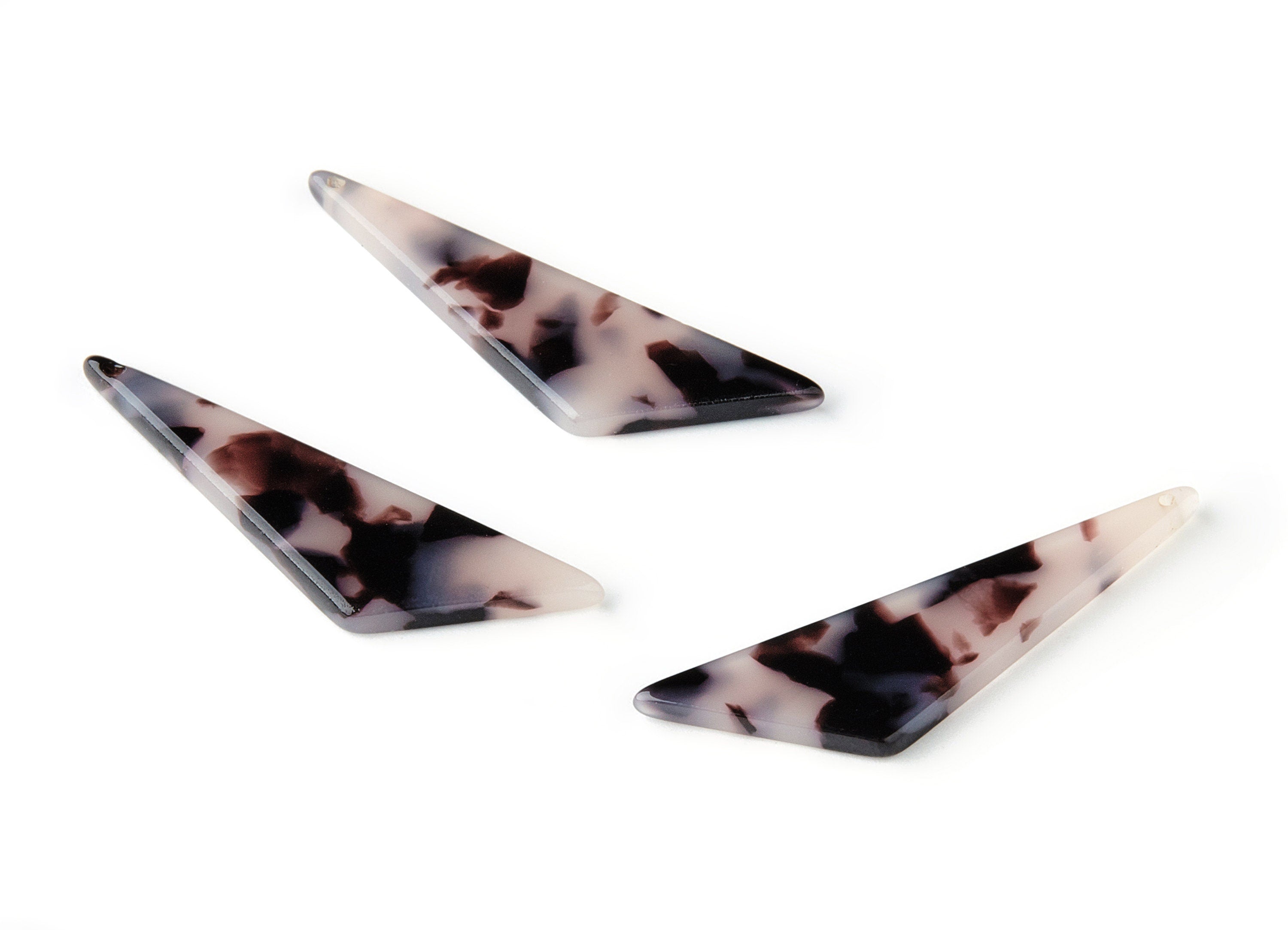 Acetate Acrylic Charms - Blonde Tortoise Shell Earring - Triangle Shaped Pendant - 1 Hole - Color Code:A06 - 40x11.44x2.68mm - AC1162G - DOMEDBAZAAR