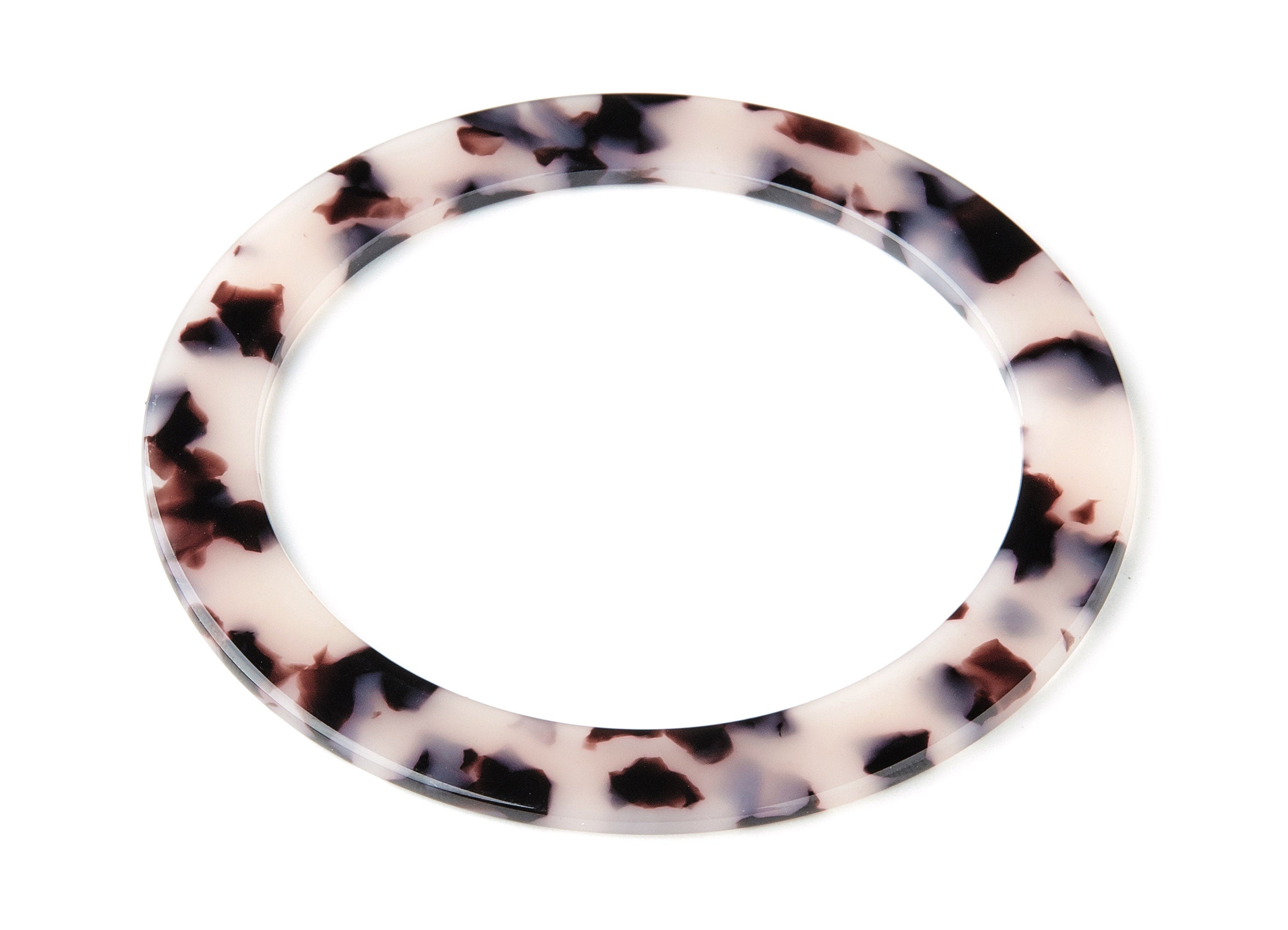 Acetate Acrylic Earring Charms - No Hole - Blonde Tortoise Shell Earrings - Circle Pendant - Color Code: A06 - 75x75x2.5mm - AC1425B - DOMEDBAZAAR
