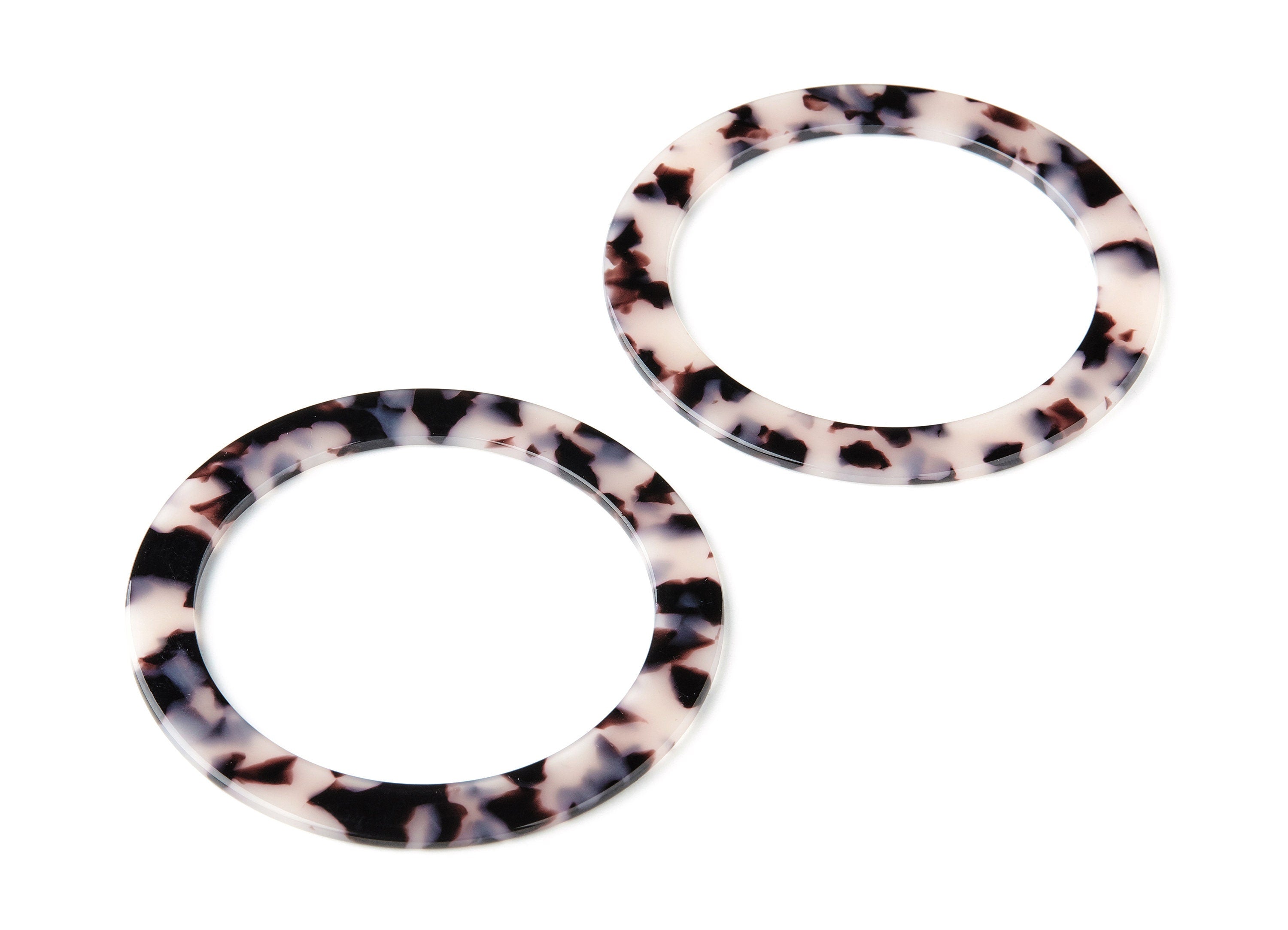 Acetate Acrylic Earring Charms - No Hole - Blonde Tortoise Shell Earrings - Circle Pendant - Color Code: A06 - 75x75x2.5mm - AC1425B - DOMEDBAZAAR