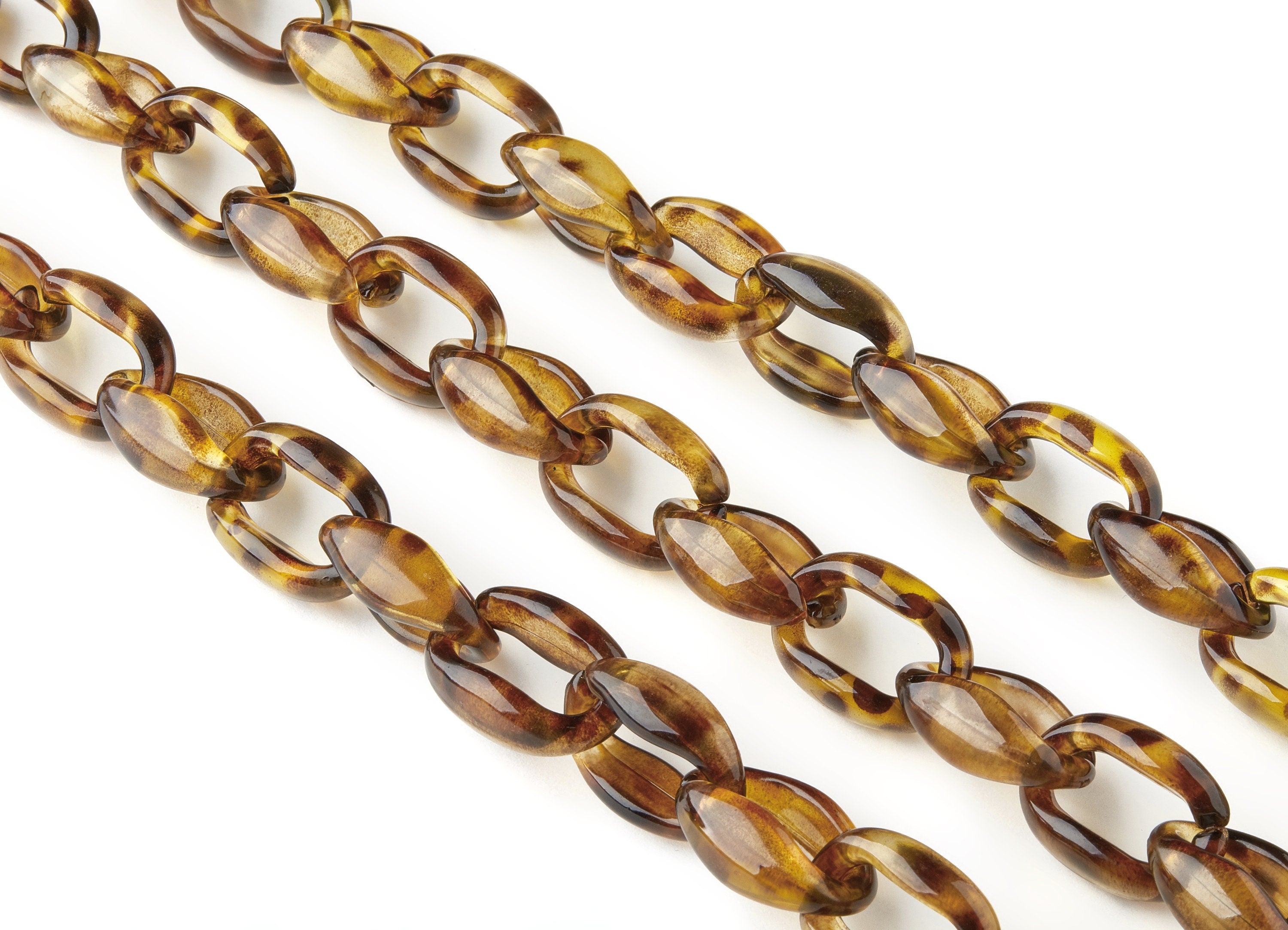 Acrylic Oval Curb Chain - Open Link Curb Chain - 1strand : 100cm - Plastic Curb Chain Links - Necklace Chain - 26.82x18.72x5.24mm - AC1696 - DOMEDBAZAAR