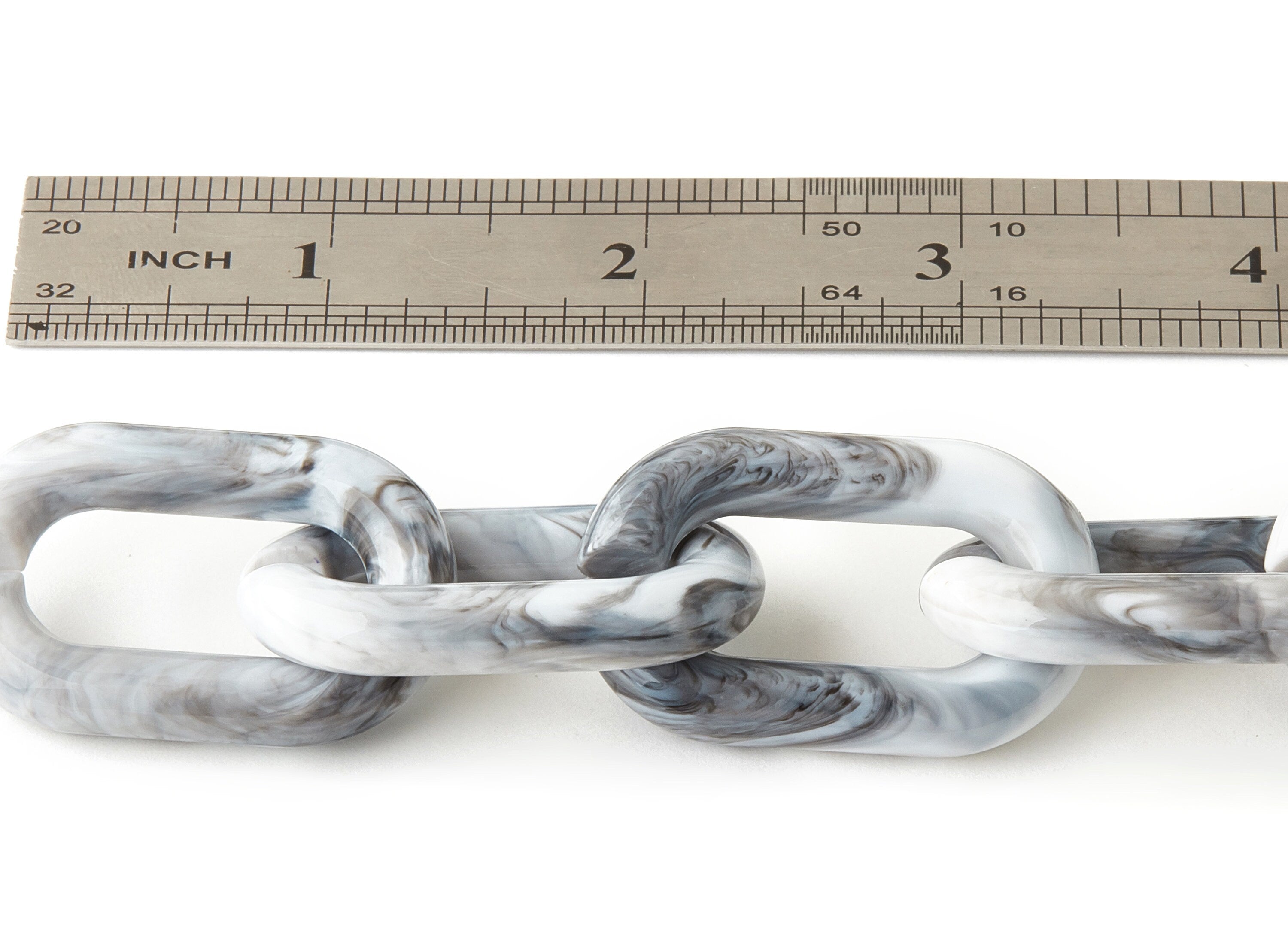 Acrylic Oval Curb Chain - Open Link Curb Chain - 1strand : 100cm - Plastic Curb Chain Links - Necklace Chain - 40.1x24.2x7.01mm - AC1691 - DOMEDBAZAAR