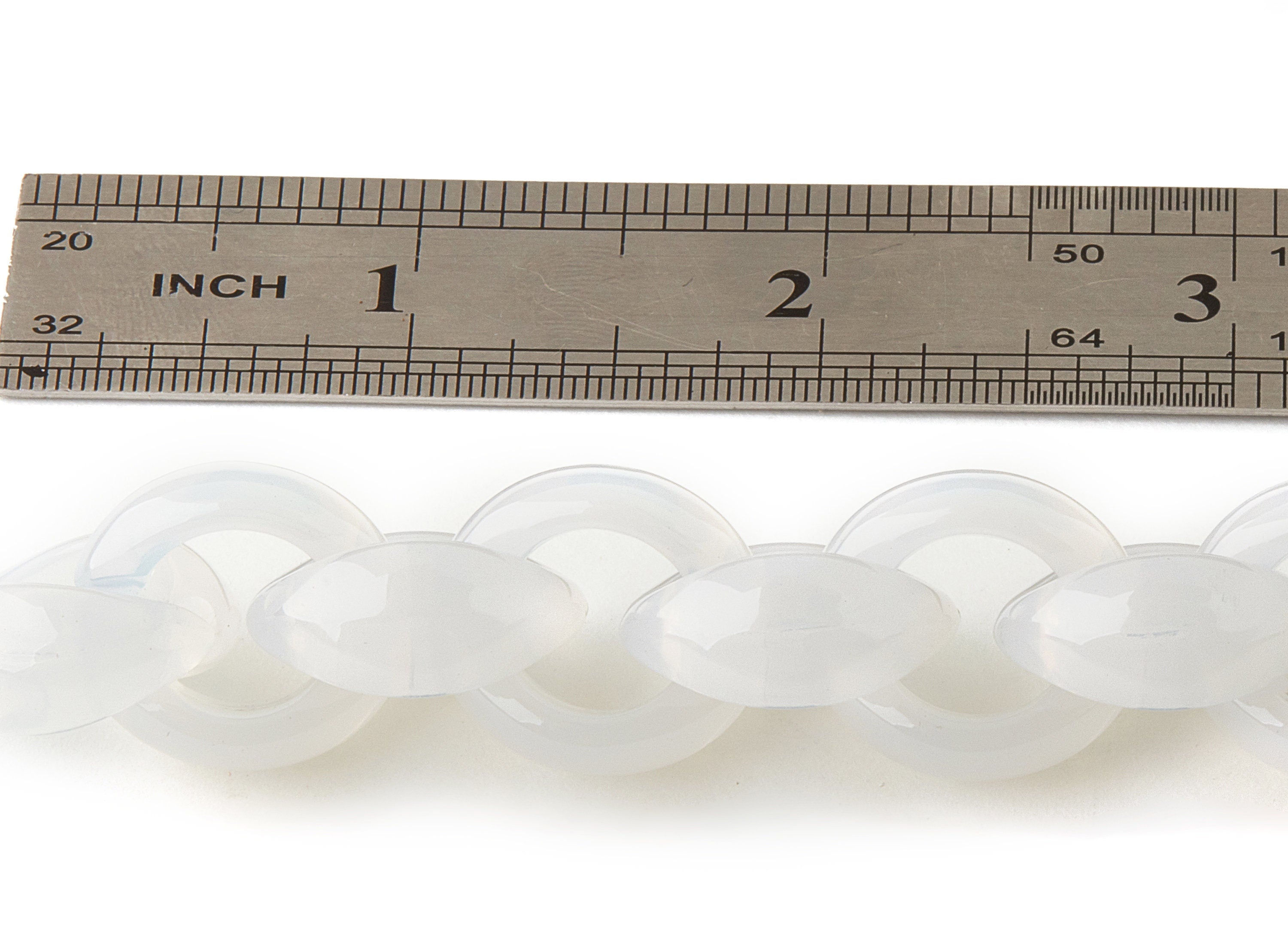 Acrylic Round Curb Chain - Open Link Curb Chain - 1strand : 100cm - Plastic Curb Chain Links - Necklace Chain - 20.24x18.39x4.4mm - AC1690 - DOMEDBAZAAR