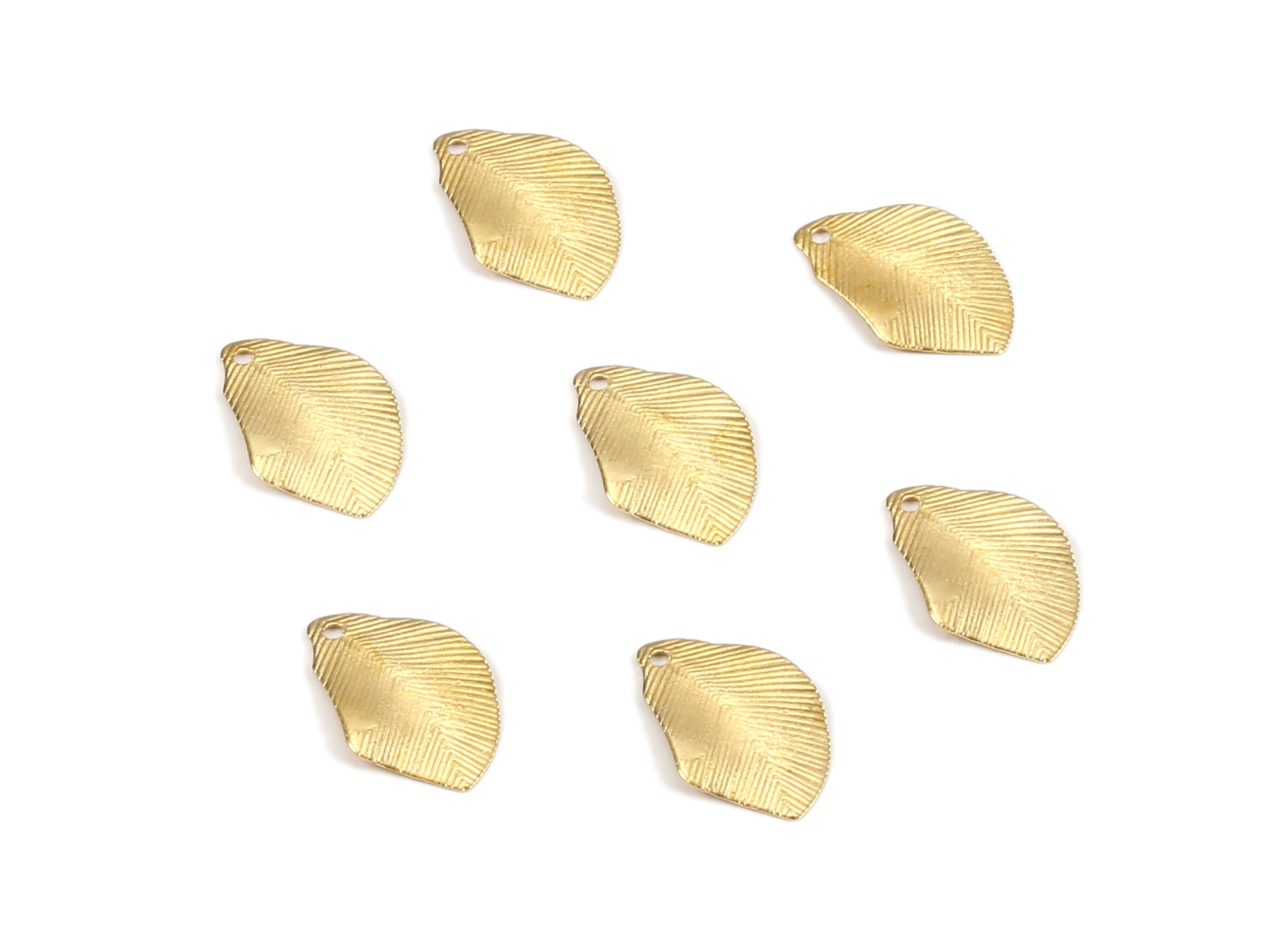 Brass Leaf Charms - Raw Brass Leaf Earrings and Pendant - Earring Findings - Jewelry Supplies - 15.39x9.93x0.31mm - PP2291 - DOMEDBAZAAR