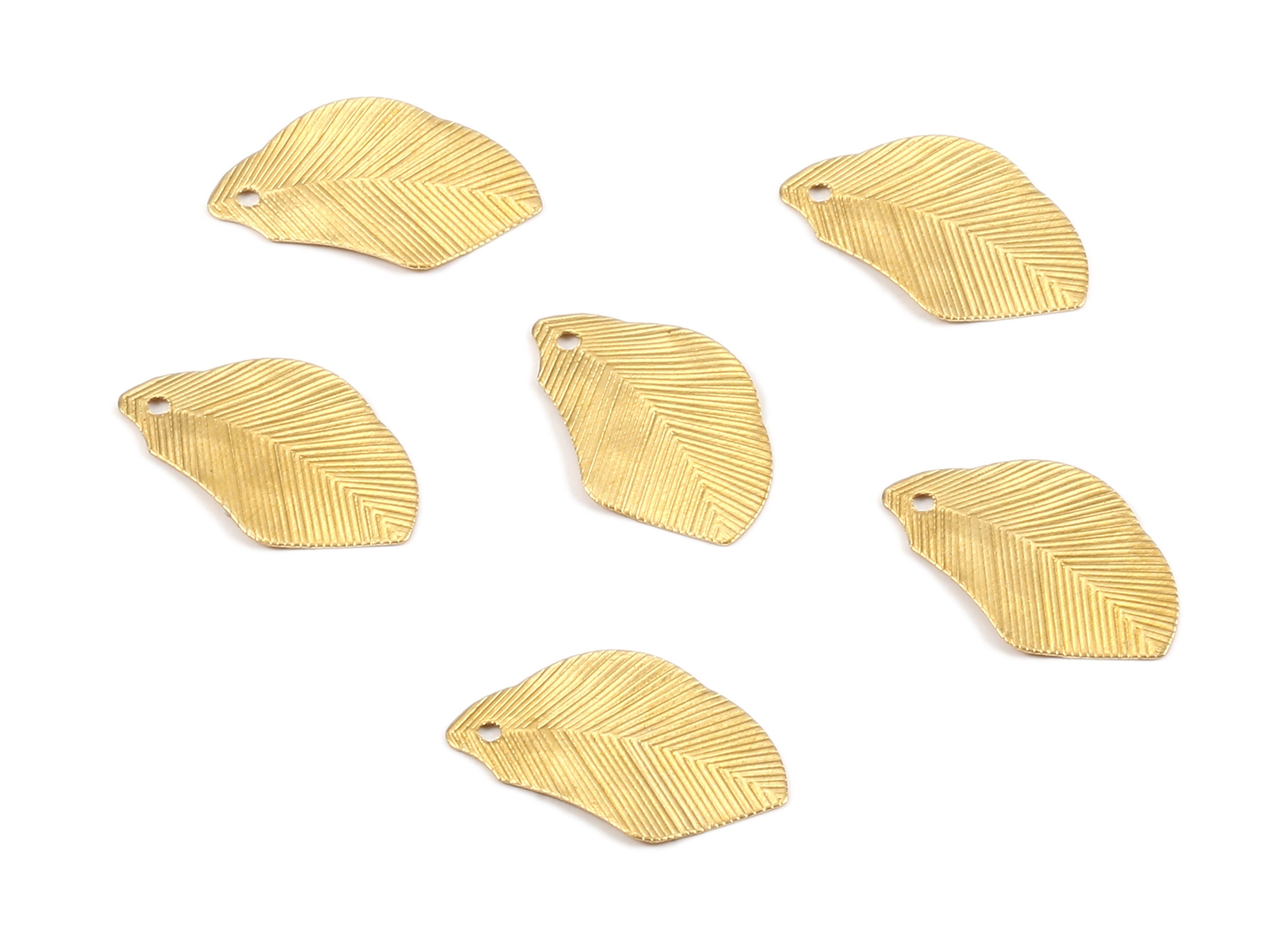 Brass Leaf Charms - Raw Brass Leaf Earrings and Pendant - Earring Findings - Jewelry Supplies - 21.03x12.48x0.37mm - PP2292 - DOMEDBAZAAR