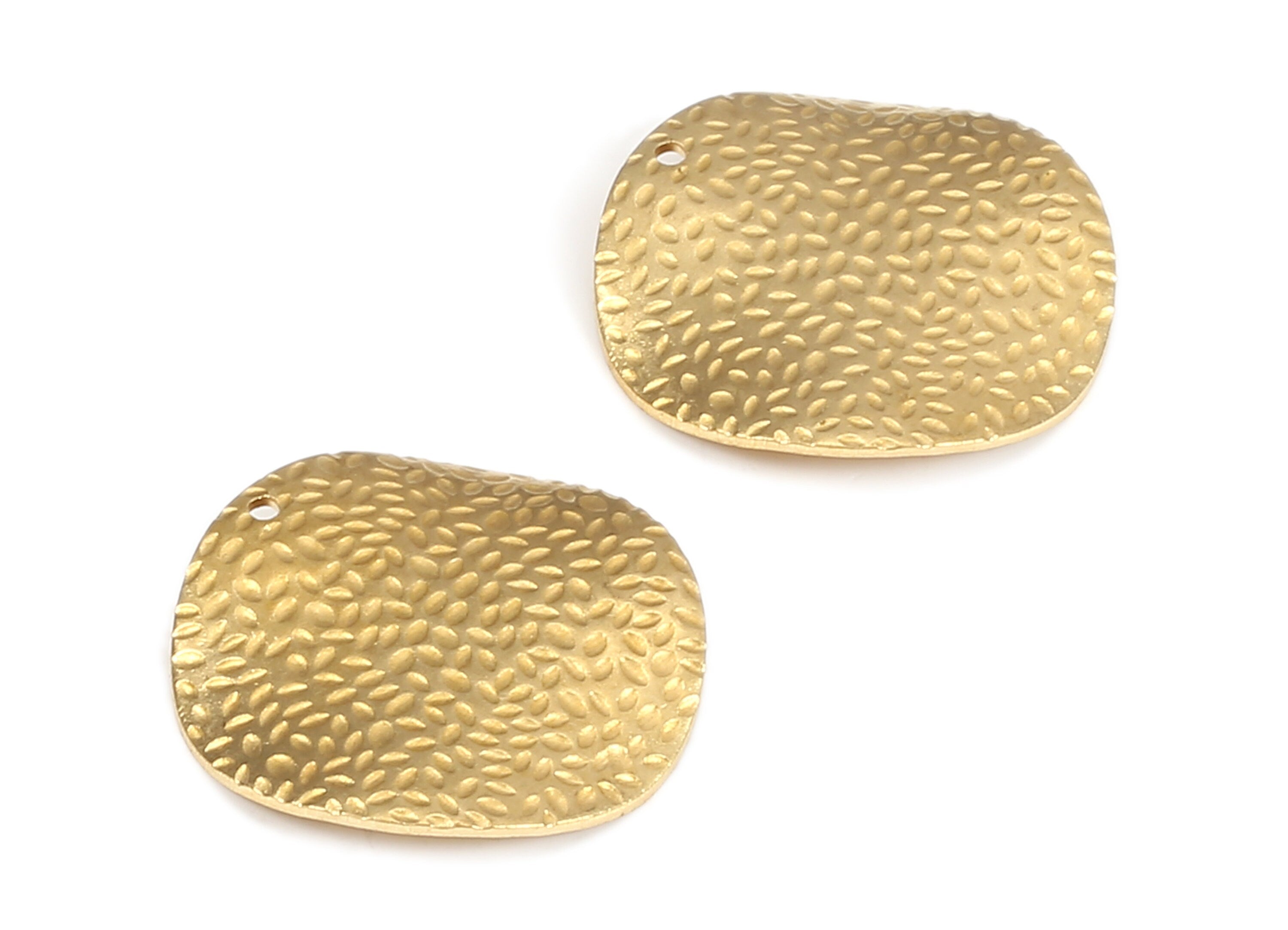 Brass Round Charms - Raw Brass Textured Convex Round Earrings and Pendant - Jewelry Supplies - 25.41x25.41x1.01mm - PP2281 - DOMEDBAZAAR