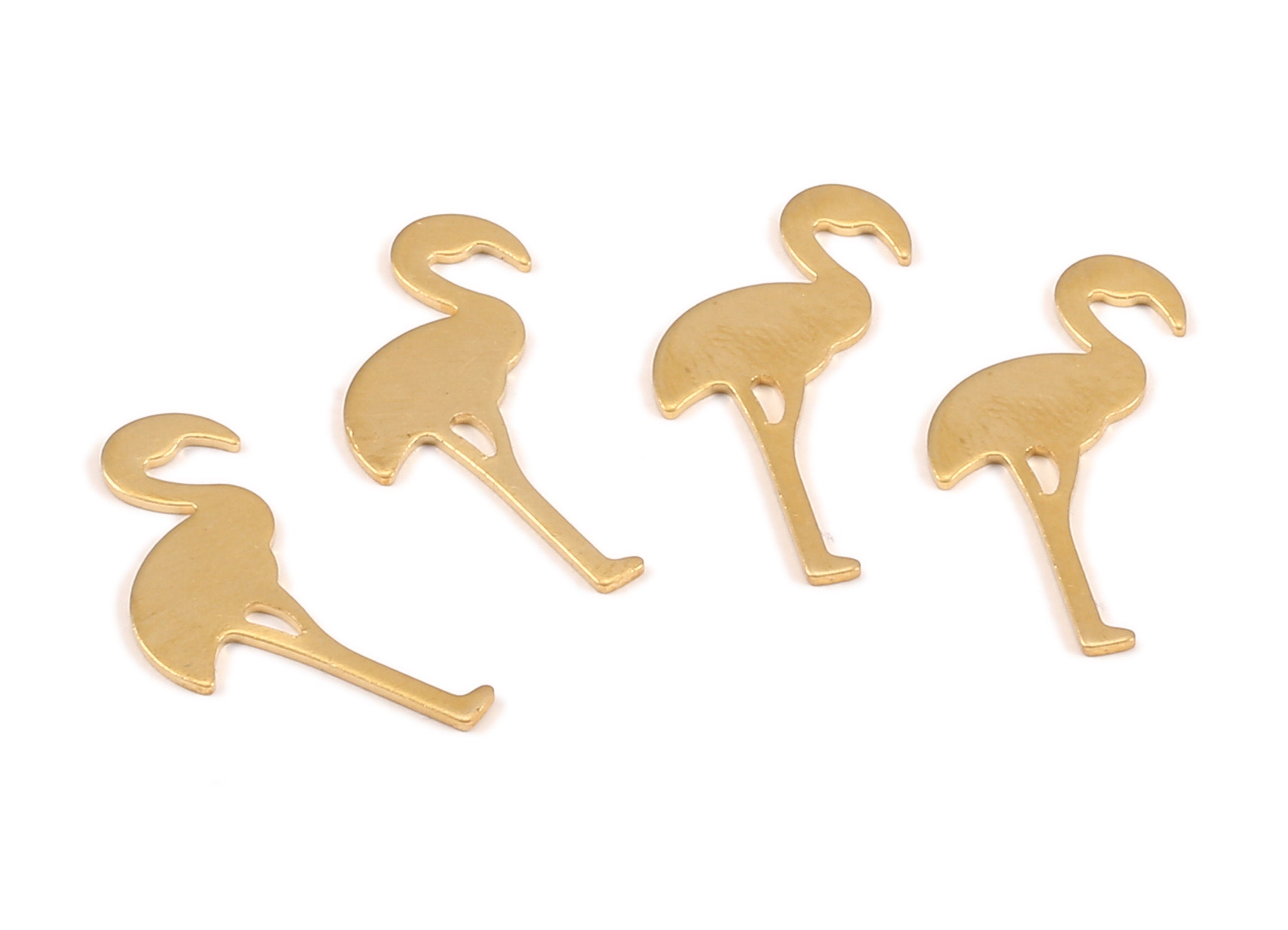 Brass Flamingo Charms - Raw Brass Flamingo Earrings and Pendant - Earring Findings - Jewelry Supplies - 25.83x12.08x0.76mm - PP2298 - DOMEDBAZAAR