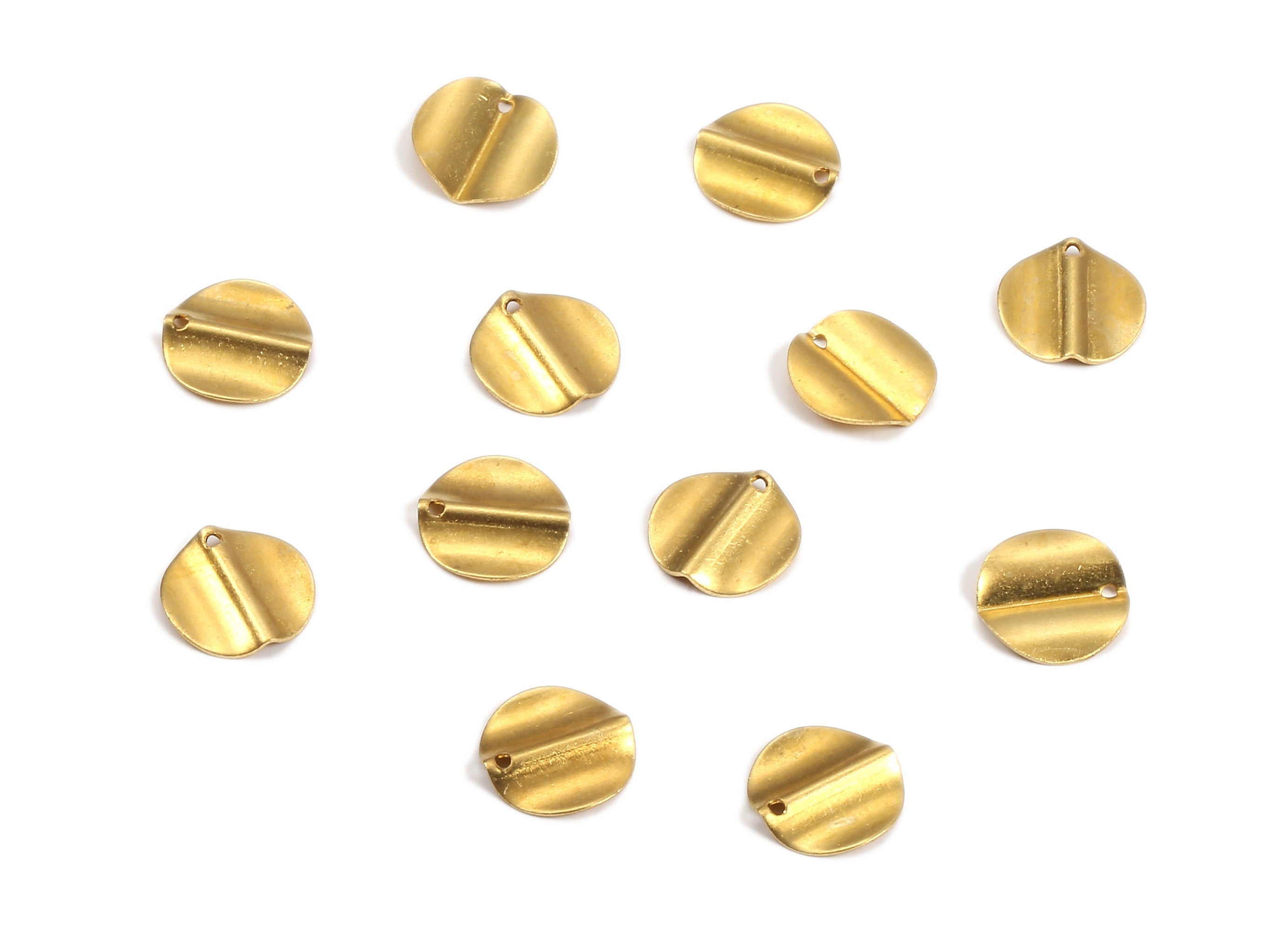 Brass Round Charms - Raw Brass Round Earrings and Pendant - Earring Findings - Jewellery Supplies - 12x11.97x0.58mm - PP2160 - DOMEDBAZAAR