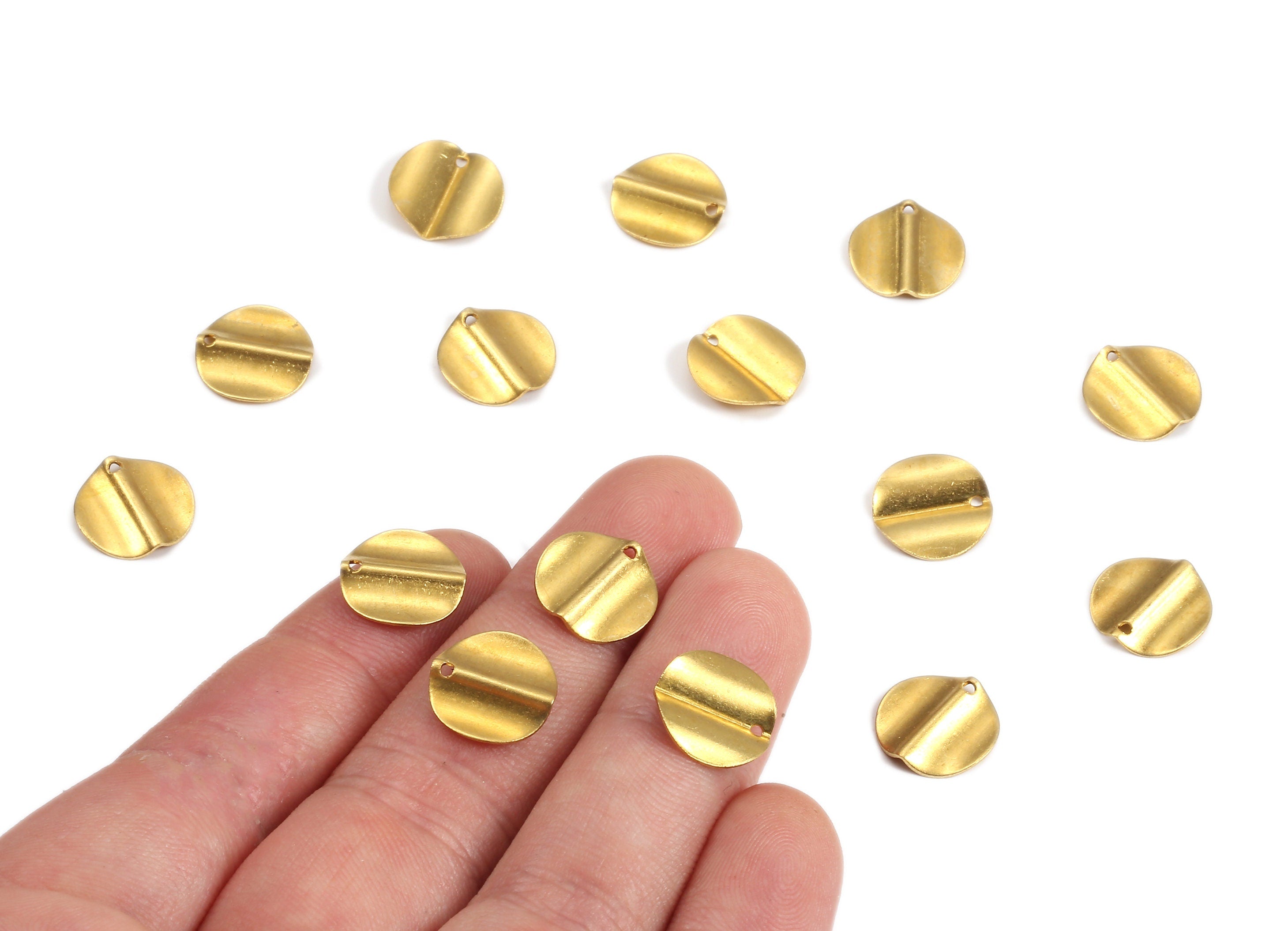 Brass Round Charms - Raw Brass Round Earrings and Pendant - Earring Findings - Jewellery Supplies - 12x11.97x0.58mm - PP2160 - DOMEDBAZAAR