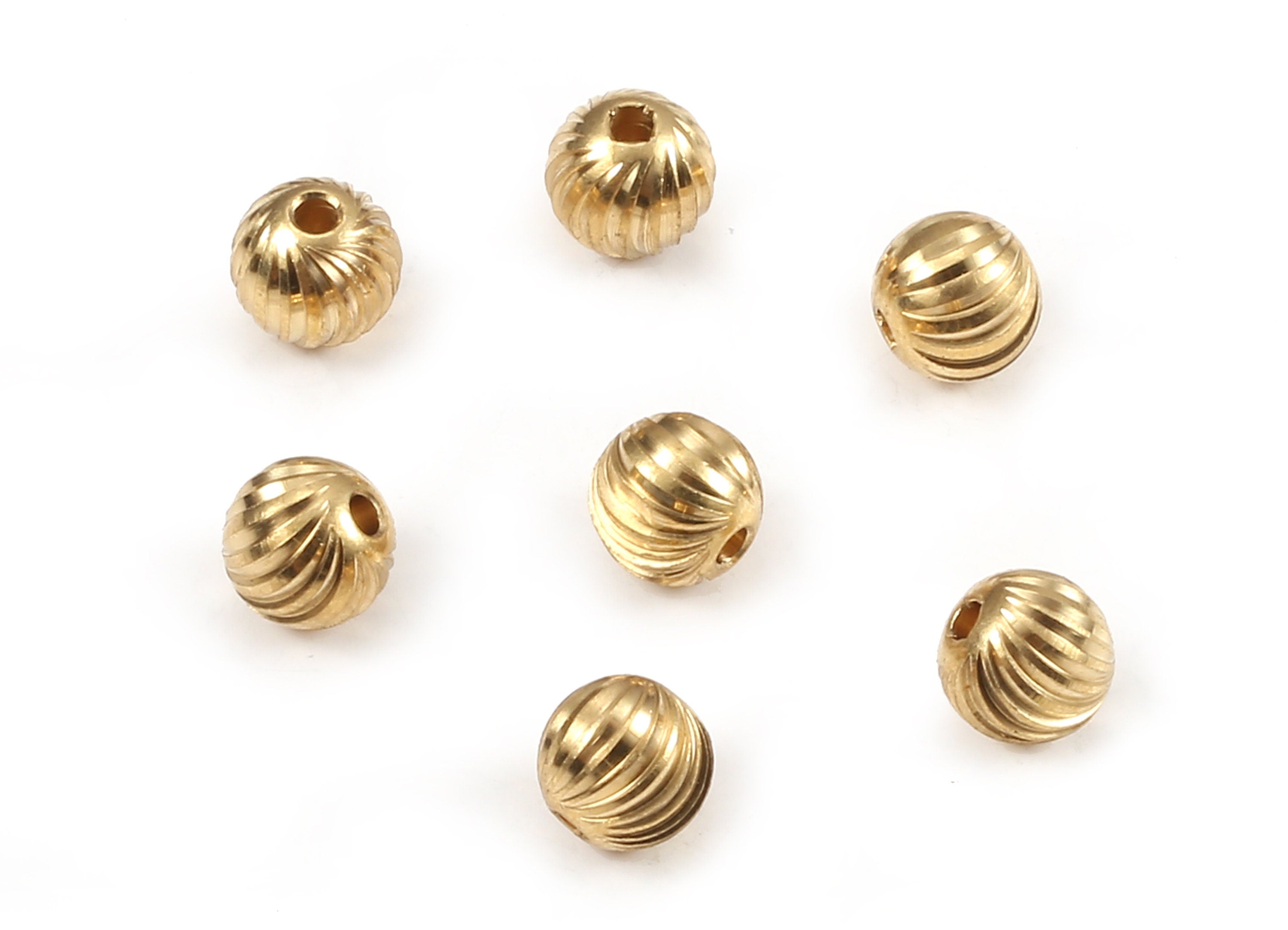 Brass Ball Charms - Raw Brass Beads Earrings and Pendant - Necklace Connectors - Jewelry Supplies - 7.9x7.45mm - PP2288 - DOMEDBAZAAR