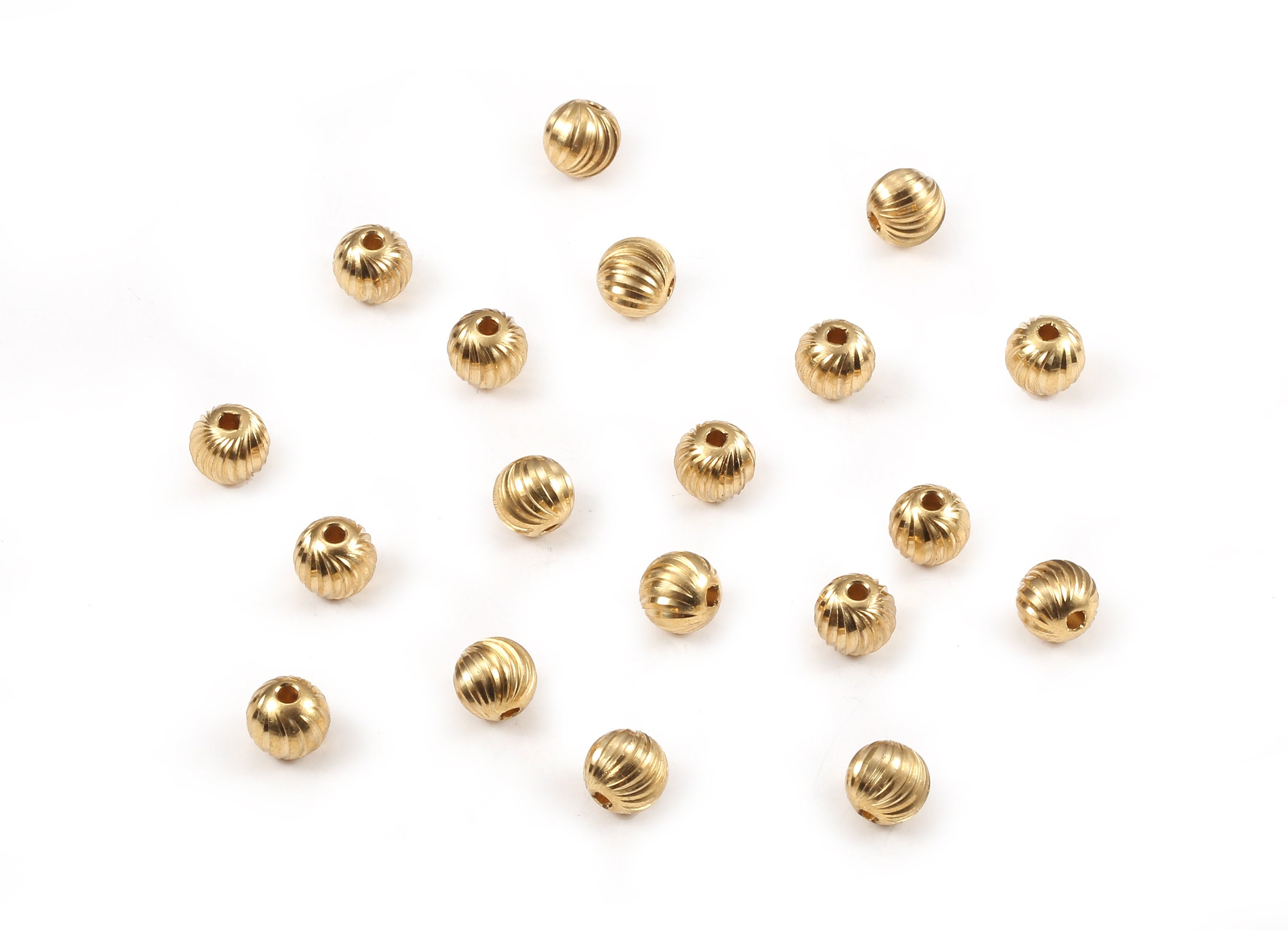 Brass Ball Charms - Raw Brass Beads Earrings and Pendant - Necklace Connectors - Jewelry Supplies - 7.9x7.45mm - PP2288 - DOMEDBAZAAR