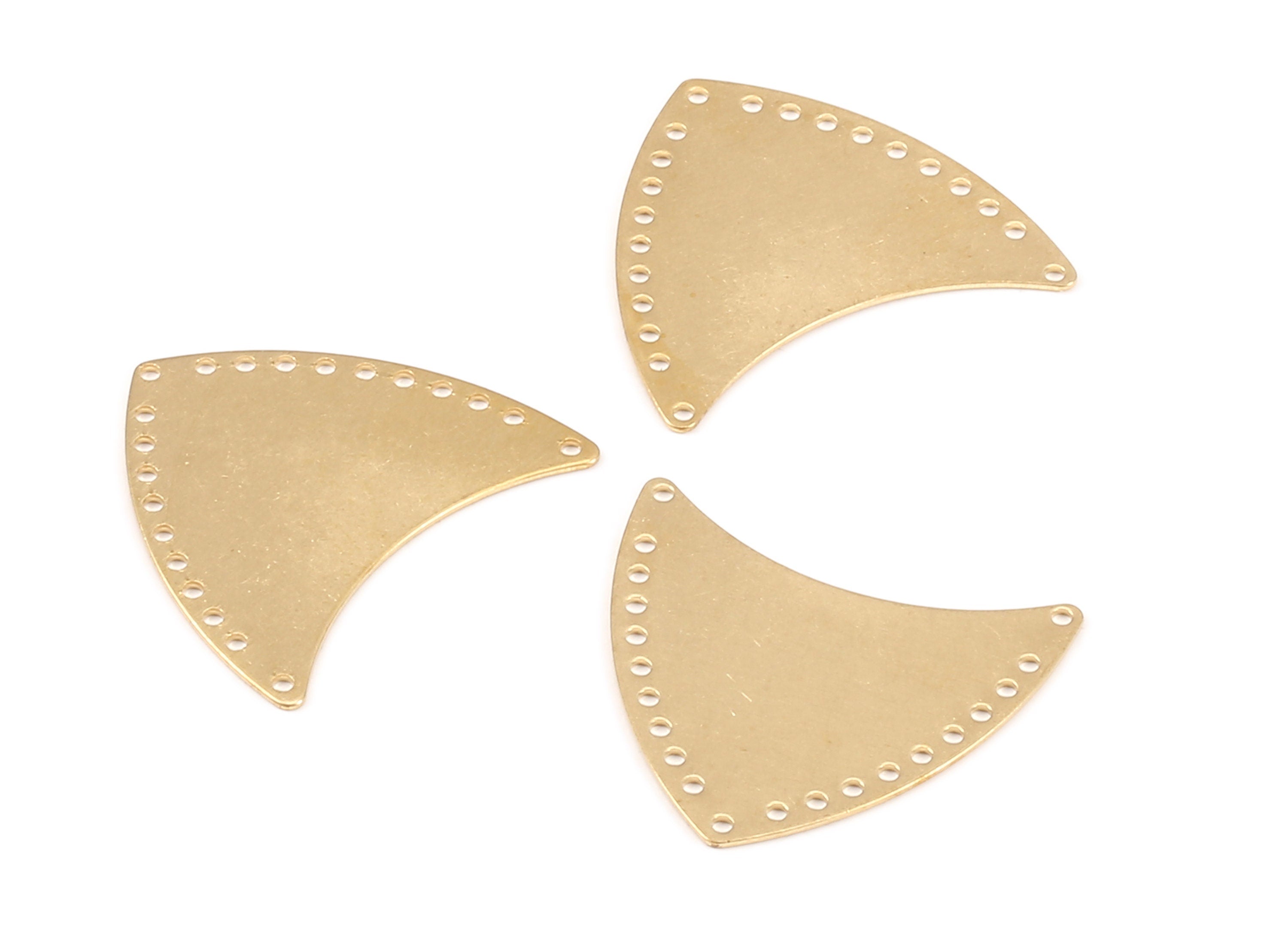 Personalized stamping blank - Brass Geometric Connectors - Raw Brass Geometric Connectors With Multiple Holes- 26.99x24.04x0.62mm - PP2182 - DOMEDBAZAAR