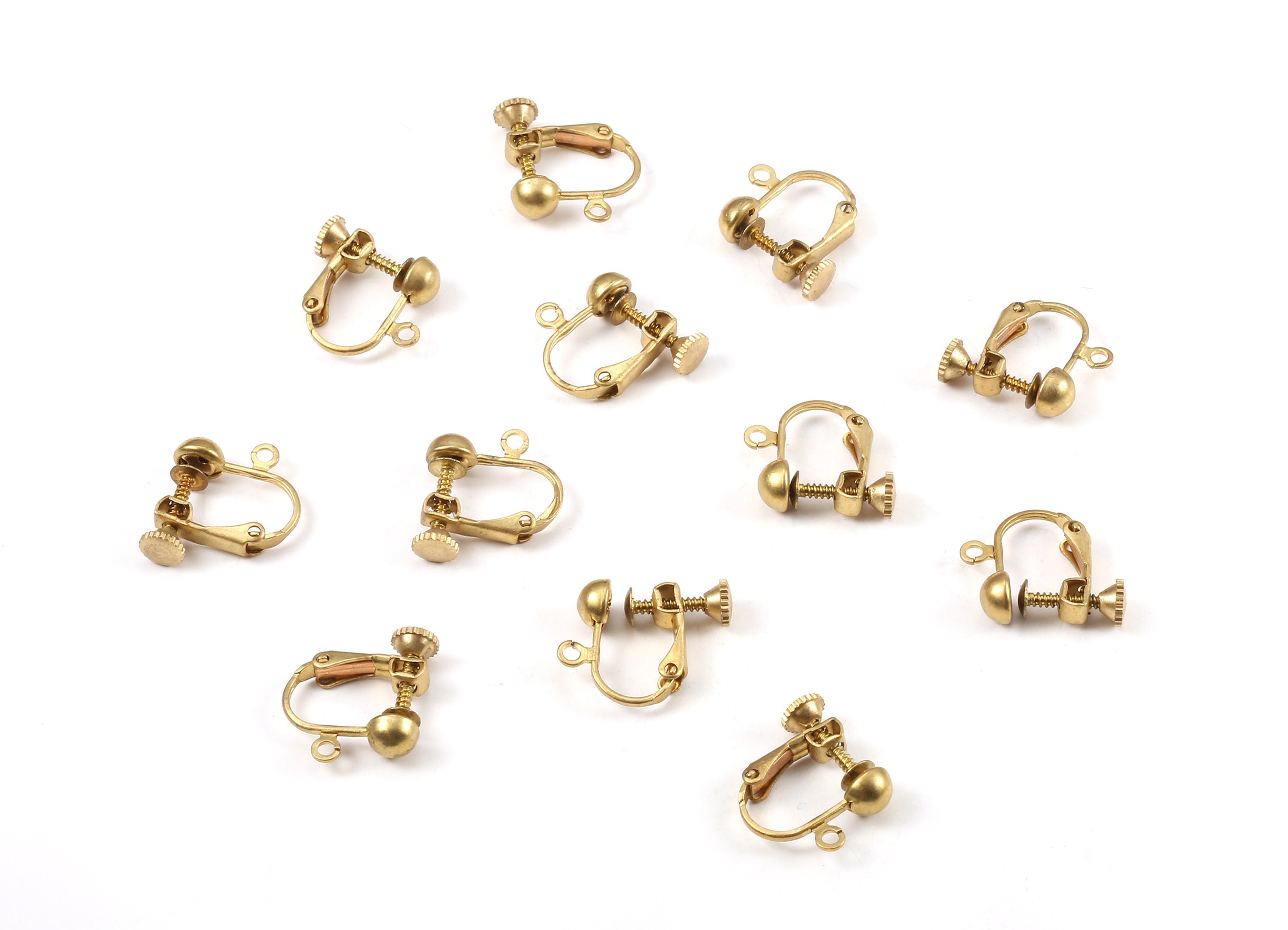 Brass Earring Clips - Raw Brass Screw Back Clips Earrings - Screwback Clip on Earrings - Jewelry Supplies - 17.05x15.01mm - PP2229 - DOMEDBAZAAR