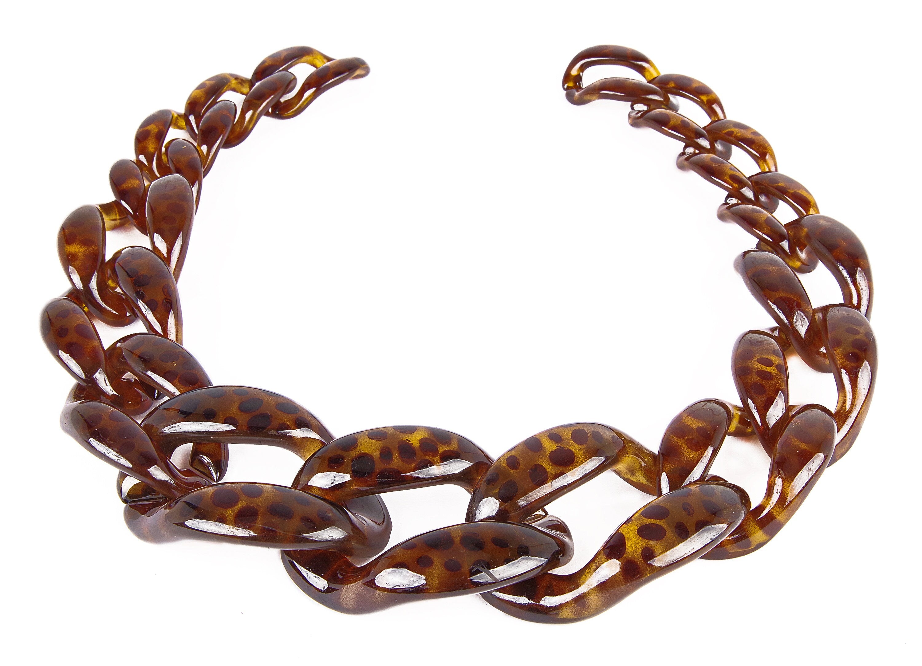 Acrylic Curb Chain - Open Link Curb Chain - 1strand : 54.5cm - Plastic Curb Chain Links - Necklace Chain - 64x43.64x7.58mm - AC1692 - DOMEDBAZAAR