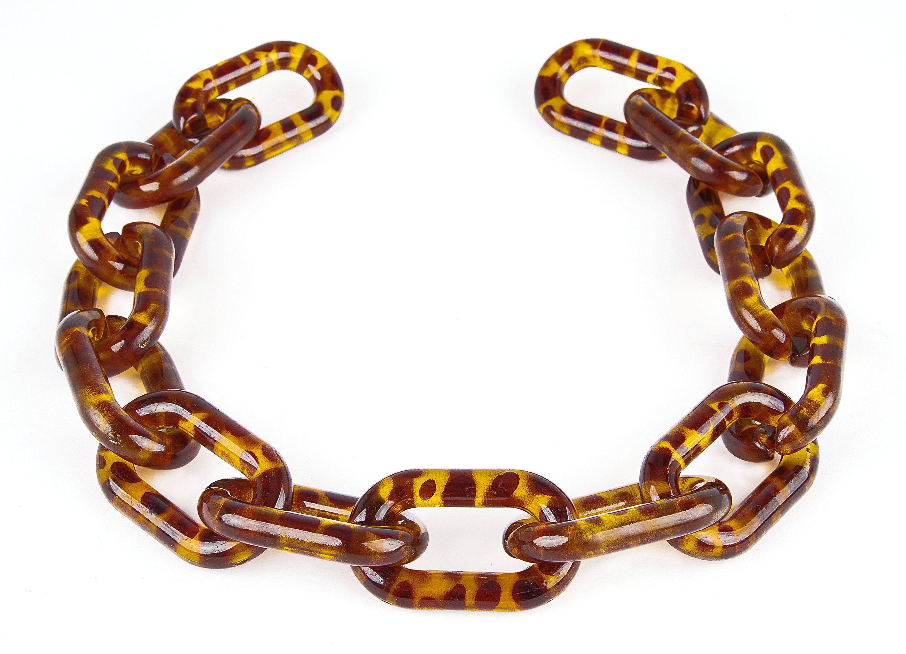Acrylic Oval Curb Chain - Open Link Curb Chain - 1strand : 45cm - Plastic Curb Chain Links - Necklace Chain - 40.24x24.65x6.88mm - AC1697 - DOMEDBAZAAR