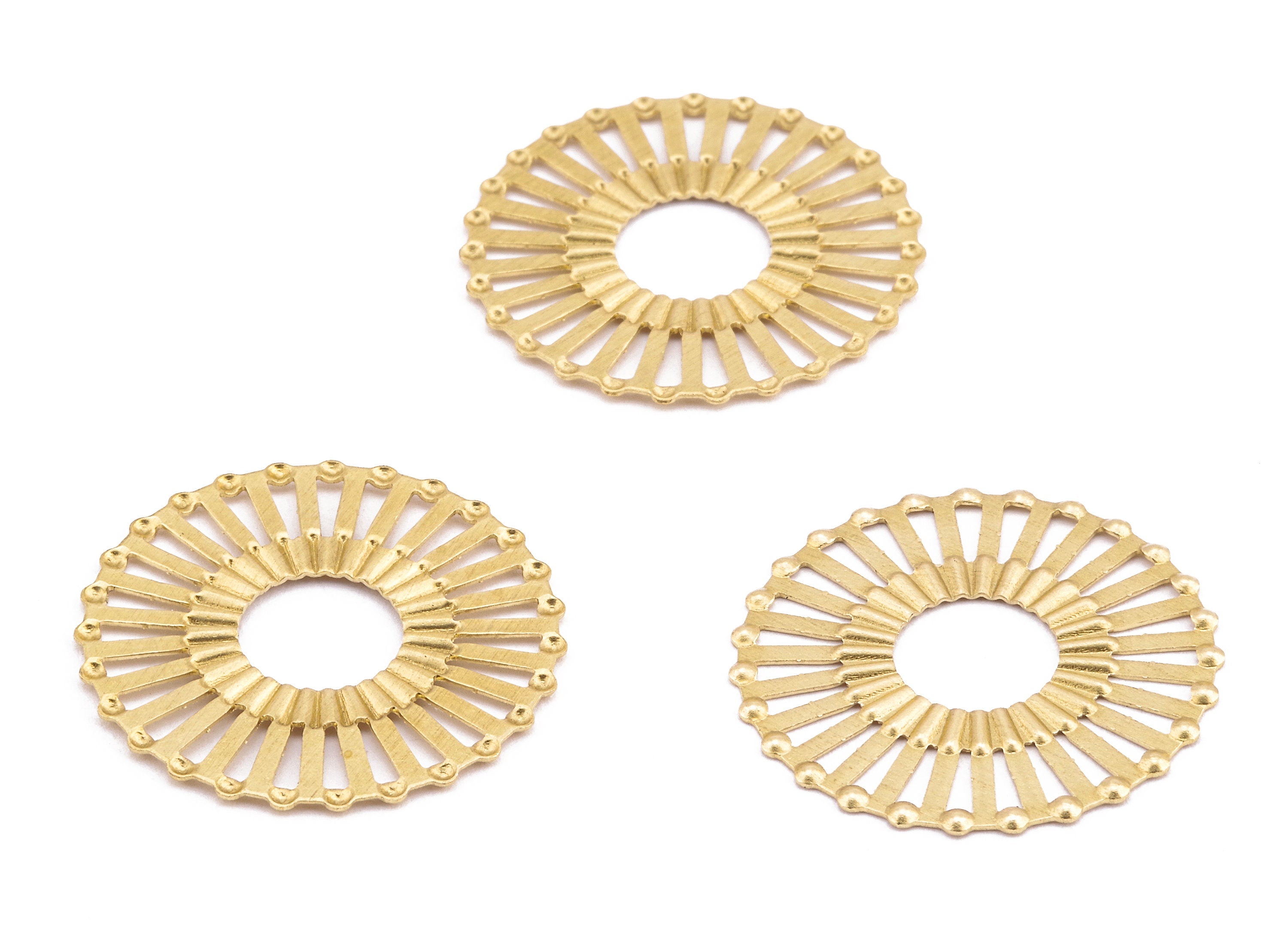 Brass Circle Charms - Raw Brass Round Earrings and Pendant - Earring Findings - Jewelry Supplies - 25x25x0.51mm - PP2239 - DOMEDBAZAAR