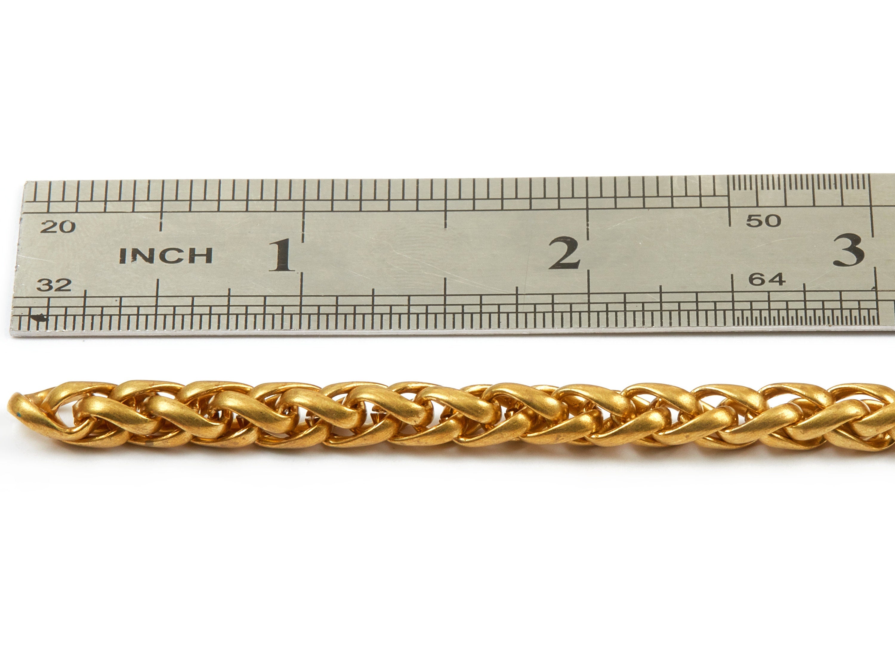 Wheat Chain - Raw Brass Wheat Chain -  Jewellery Making - 0.39&quot; x 0.25&quot; x 0.04&quot;- CC1124 - DOMEDBAZAAR