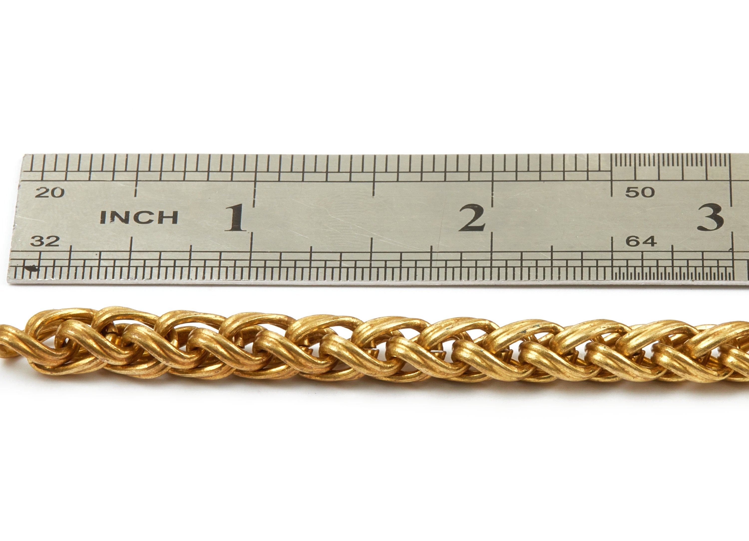 Wheat Chain - Raw Brass Wheat Chain -  Jewellery Making - 0.39&quot; x 0.27&quot; x 0.06&quot;- CC1125 - DOMEDBAZAAR