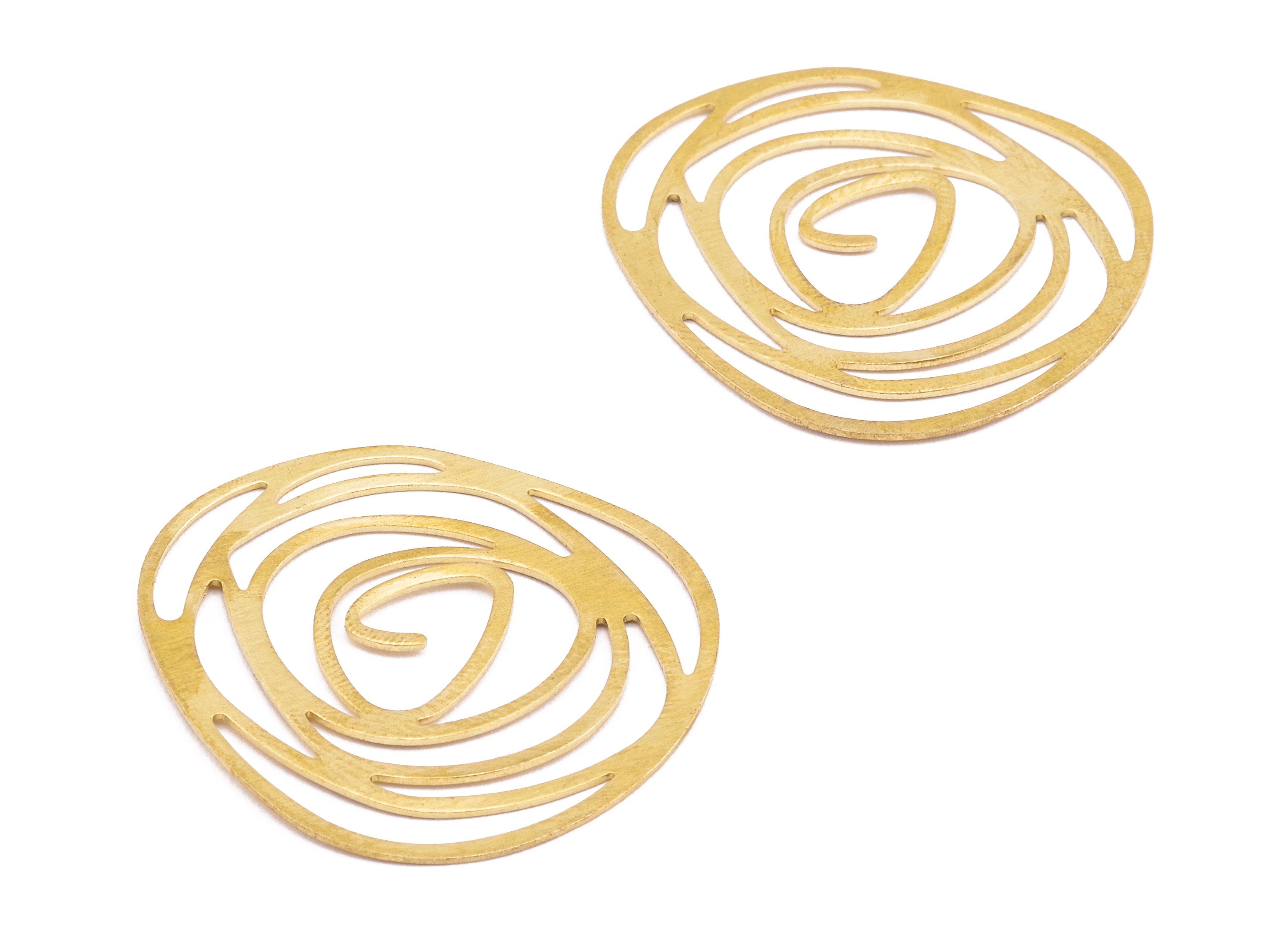 Brass Oval Charms - Raw Brass Oval Earrings and Pendant - Earring Findings - Jewelry Supplies - 32.09x32.09x0.49mm - PP2250 - DOMEDBAZAAR