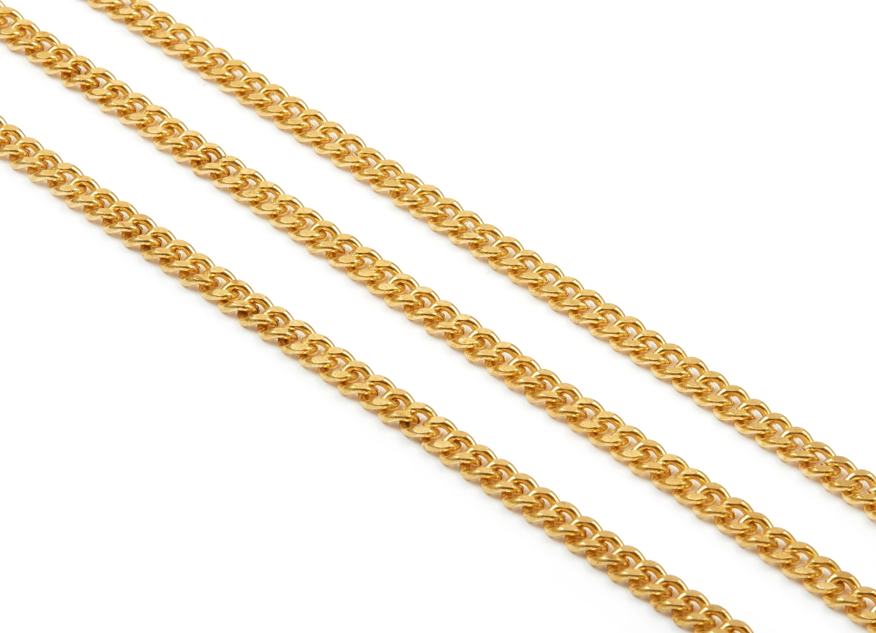 Faceted Curb Chain - Raw Brass Curb  Chain -  Open Link Chain - 0.18&quot; x 0.14&quot; x 0.05&quot; -  CC1128 - DOMEDBAZAAR