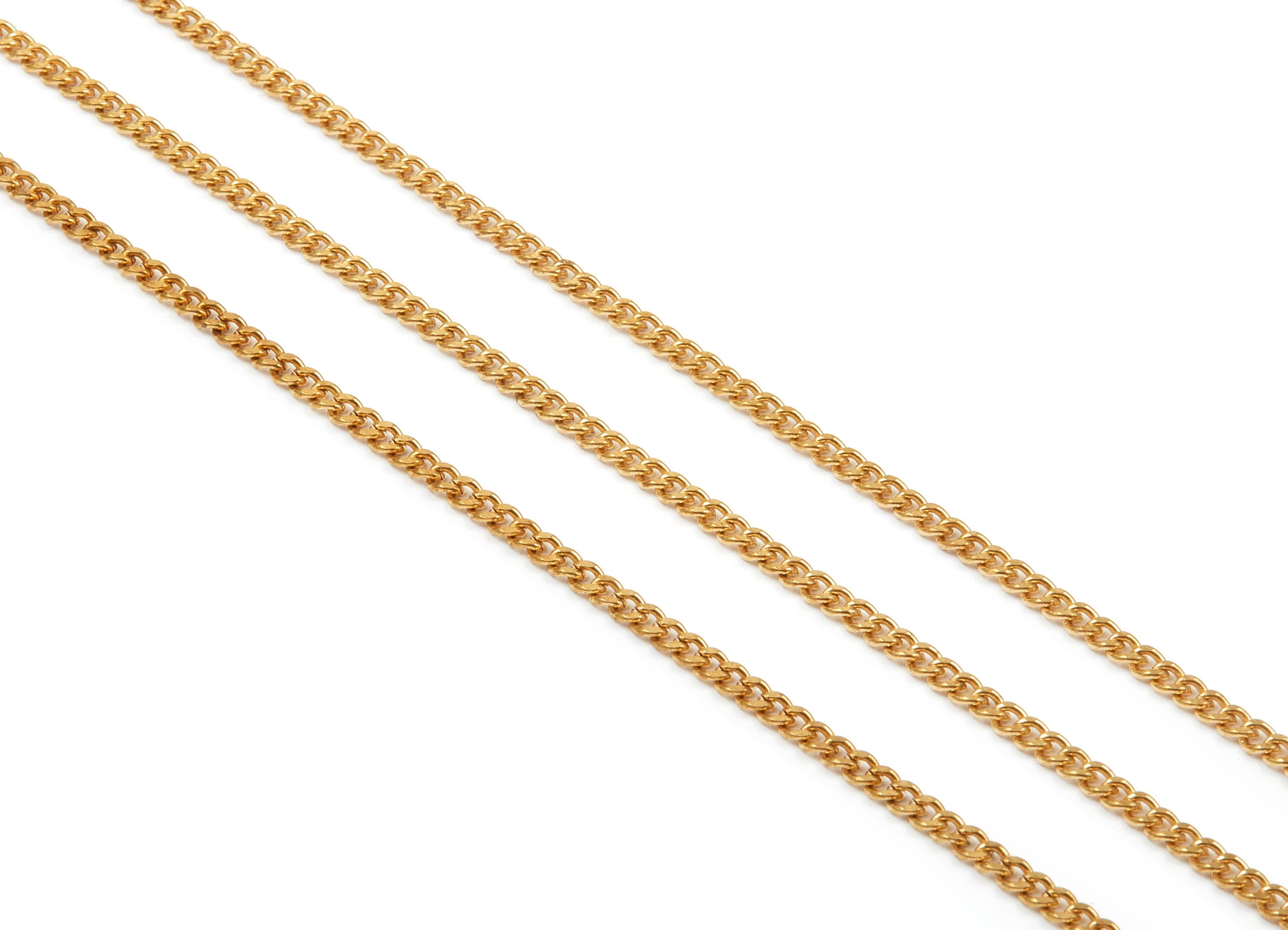 Faceted Curb Chain - Raw Brass Tiny Curb  Chain -  Open Link Chain - 0.14&quot; x 0.11&quot; x 0.03&quot;-  CC1130 - DOMEDBAZAAR