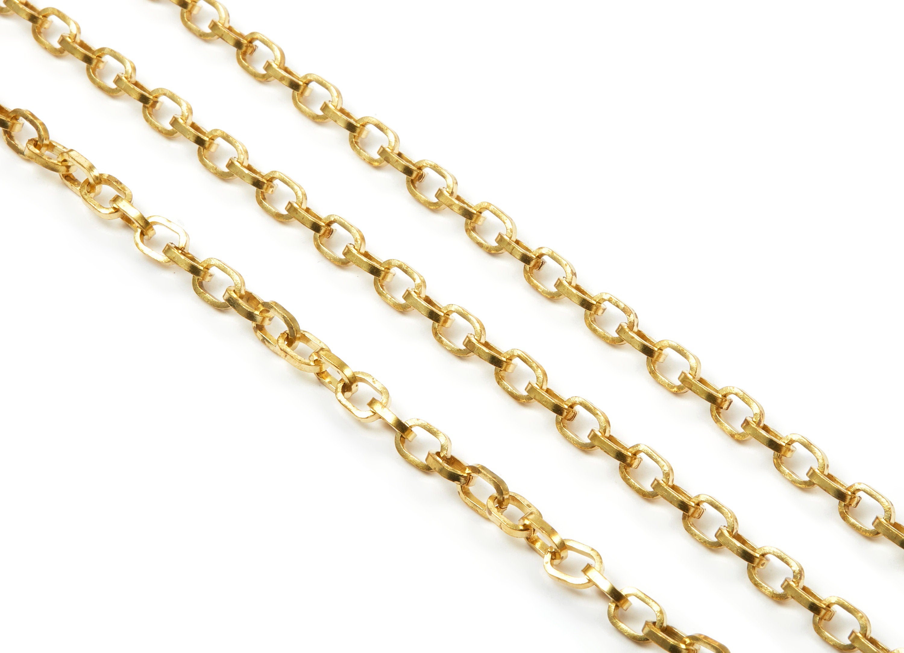 Brass Cable Chain - Raw Brass Chain - open link -  0.26&quot; x 0.18&quot; x 0.05&quot; - for Necklace Jewellery Making - CC1131 - DOMEDBAZAAR