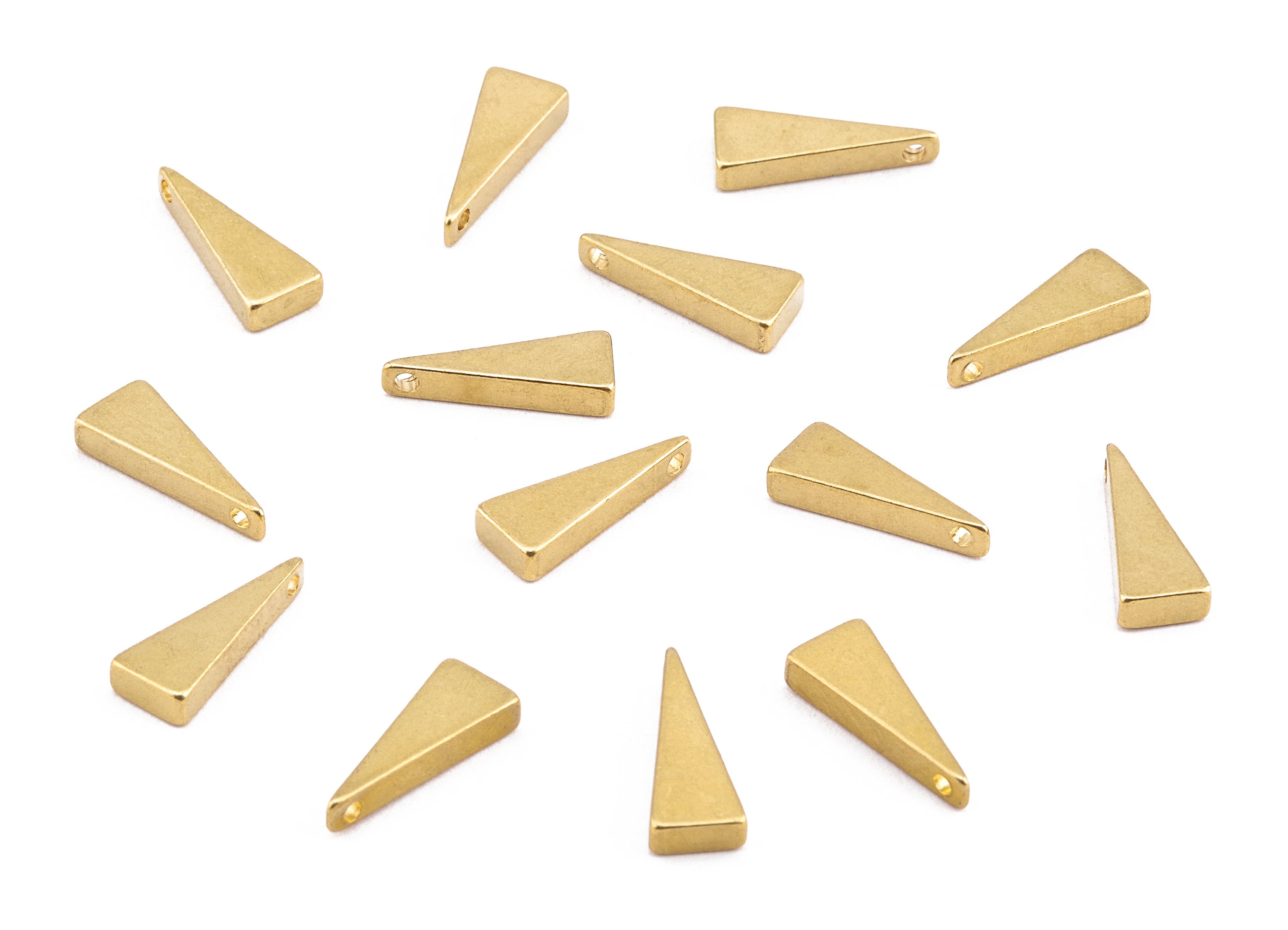 Brass Triangle Charms - Raw Brass Triangle Earrings and Pendant - Earring Findings - Jewelry Supplies - 12.42x4.93x2.26mm - PP2214 - DOMEDBAZAAR