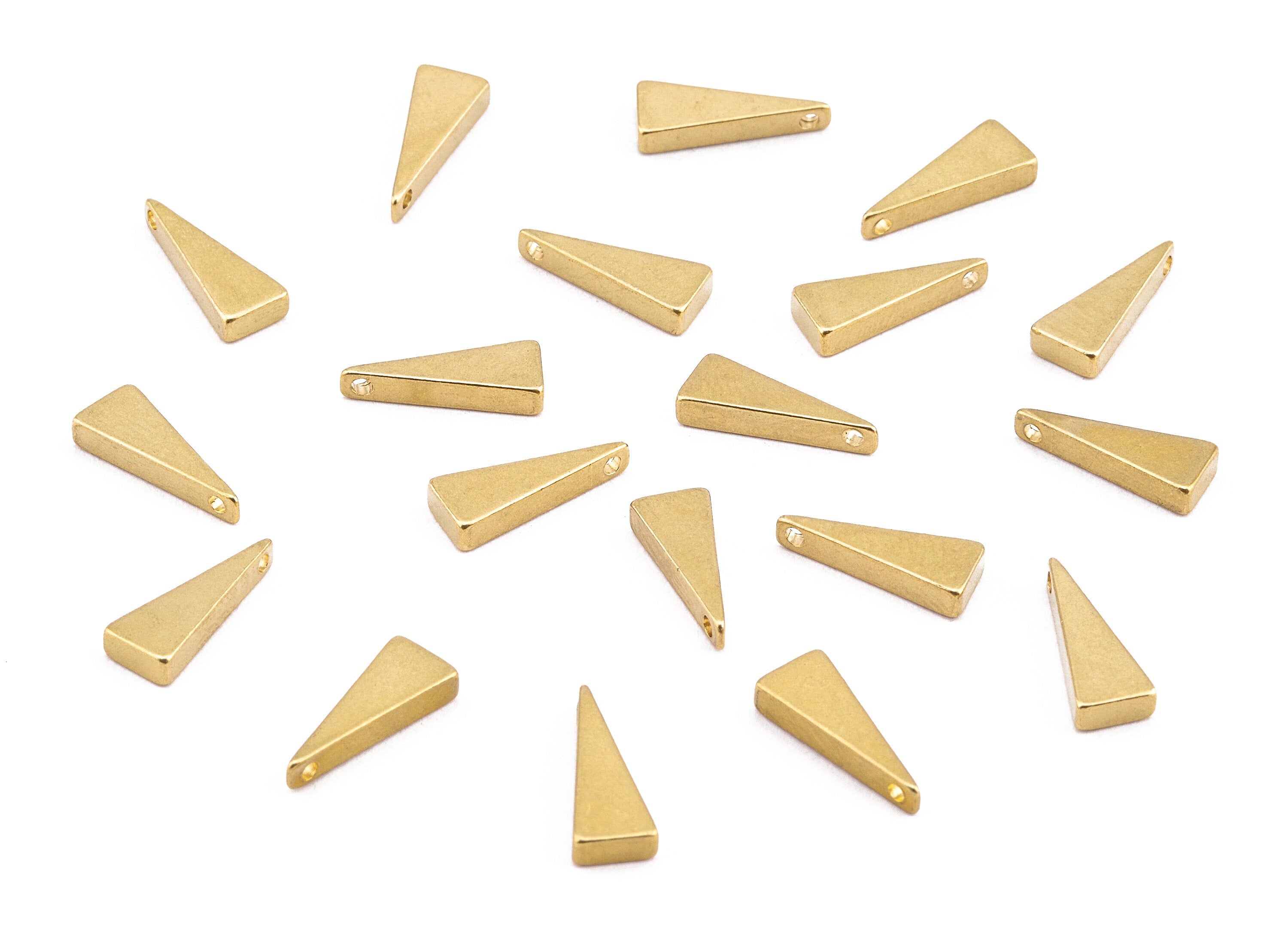 Brass Triangle Charms - Raw Brass Triangle Earrings and Pendant - Earring Findings - Jewelry Supplies - 12.42x4.93x2.26mm - PP2214 - DOMEDBAZAAR