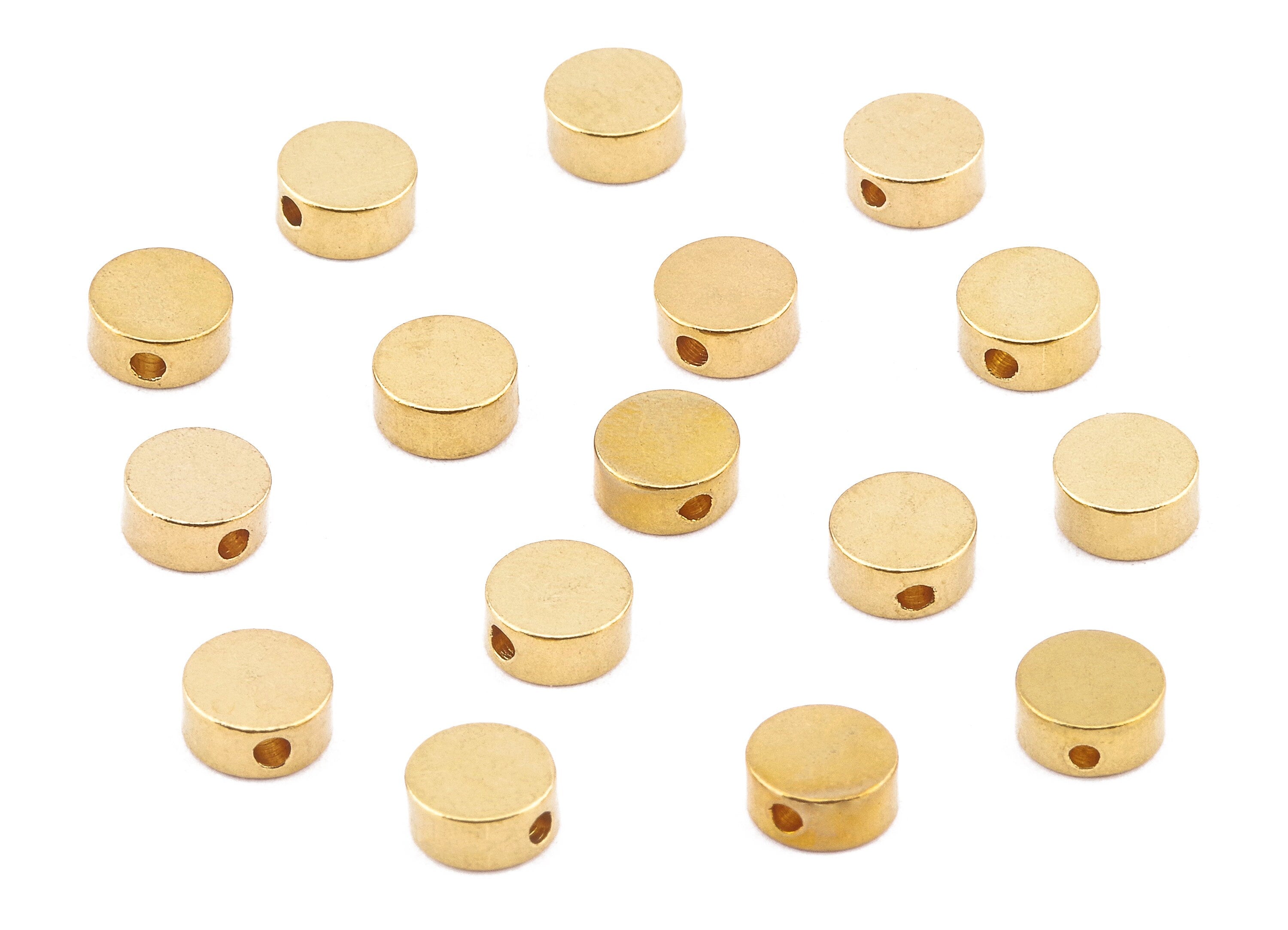 Brass Round Spacer Beads - Raw Brass Round Beads - Spacer Connectors - Earring Findings - Jewelry Supplies - 6x6x2.65mm - PP2218 - DOMEDBAZAAR