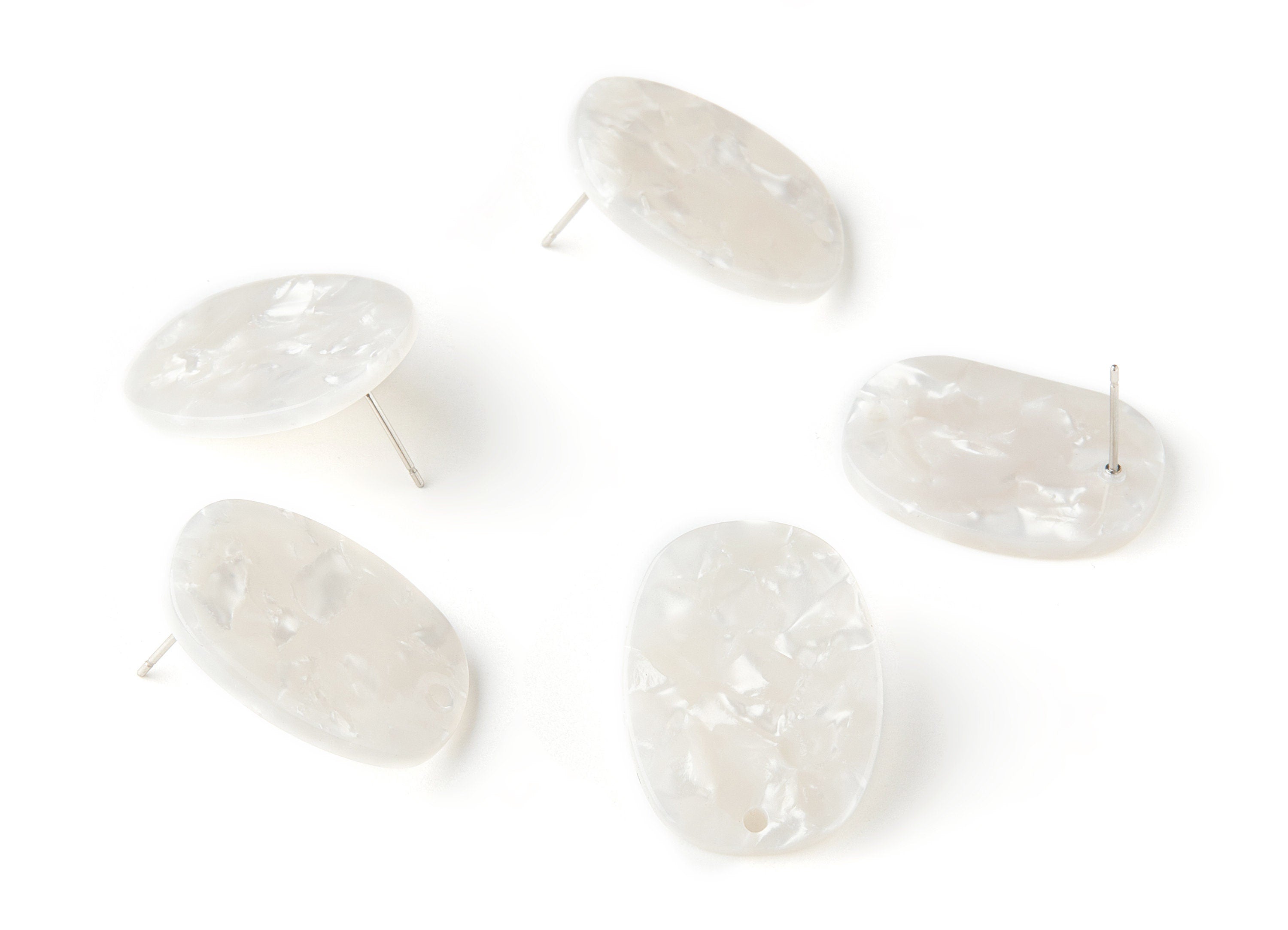 Acetate Oval Post Charms - Earring Stud - Oval Earrings - Earring Findings - Jewelry Supplies - Color Code: A12 - 26x19x2.6mm - AC1002-A12 - DOMEDBAZAAR