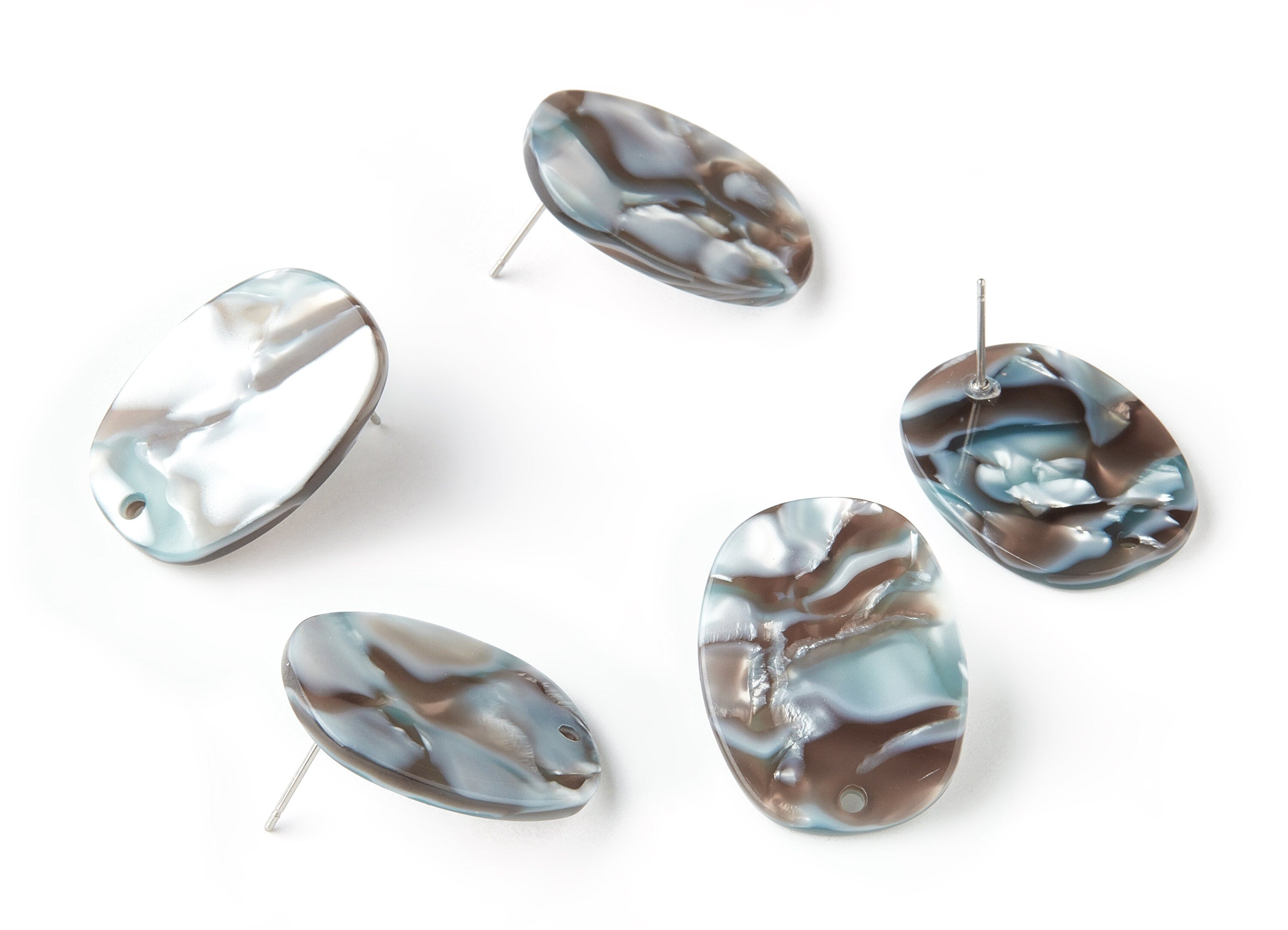 Acetate Oval Post Charms - Earring Stud - Oval Earrings - Earring Findings - Jewelry Supplies - Color Code: A22 - 26x19x2.6mm - AC1002-A22 - DOMEDBAZAAR