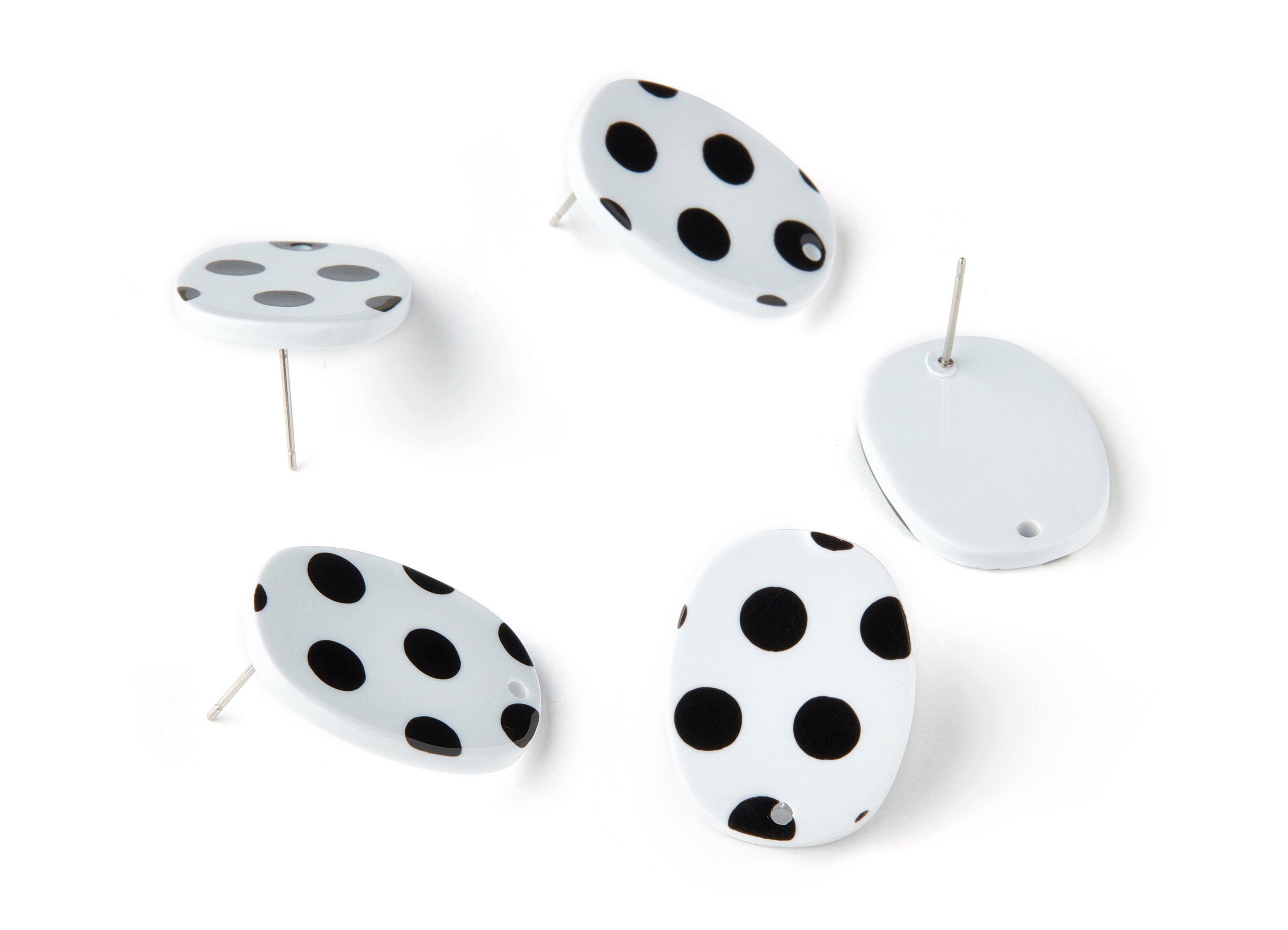 Acetate Oval Earring Stud - Acrylic Oval Earring Post - Earring Post - Jewellery Supplies - Color Code: A277 - 26x19x2.6mm - AC1002-A277 - DOMEDBAZAAR