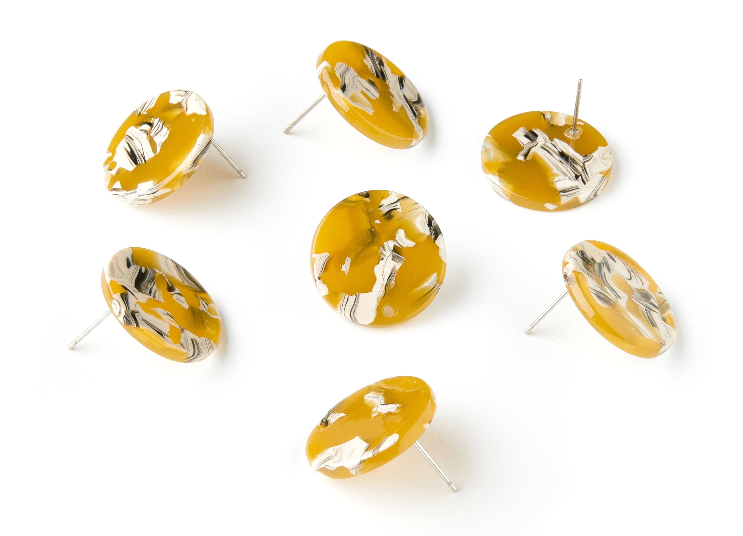 Acetate Round Earring Stud - Acetate Round Earring Post - Earring Post - Jewelry Supplies - Color Code: A14 - 19.86x19.86x2.5mm - AC1589-A14 - DOMEDBAZAAR