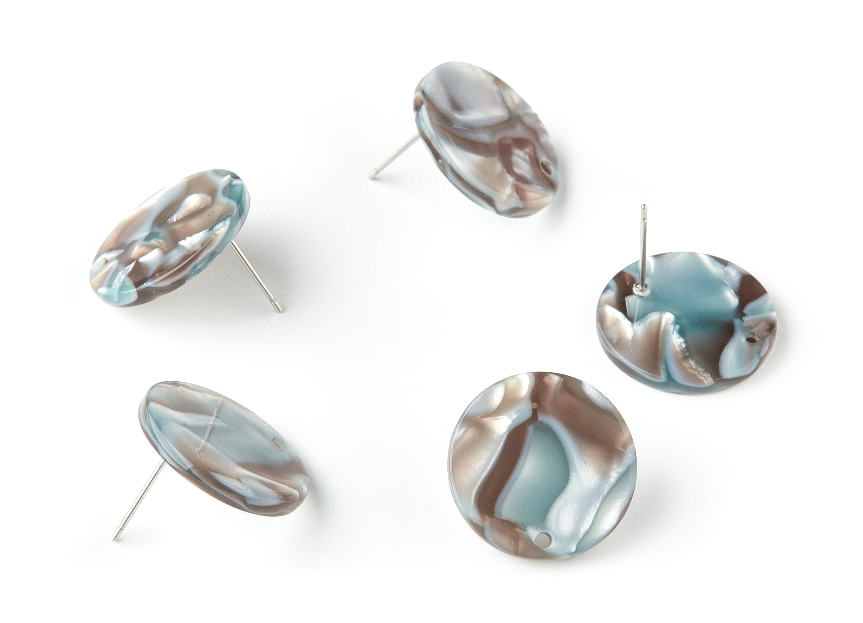 Acetate Round Earring Stud - Round Earring Post - Earring Post - Jewelry Supplies - Color Code: A22 - 19.86x19.86x2.5mm - AC1589-A22 - DOMEDBAZAAR