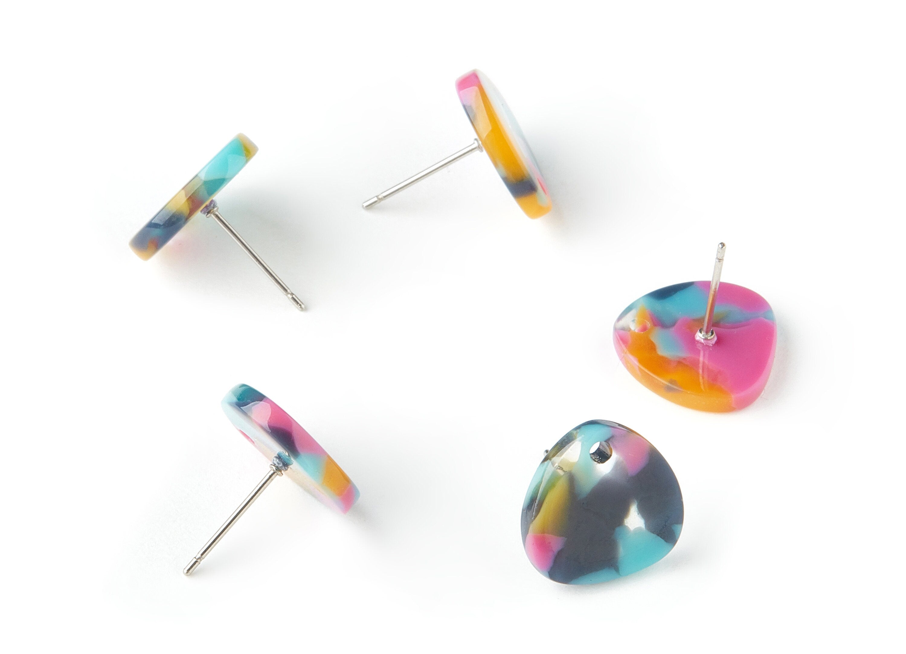 Acetate Triangle Earring Stud - Triangle Earring Post - Earring Post - Jewelry Supplies - Color Code: A258- 13.8x13.8x2.54mm - AC1590-A258 - DOMEDBAZAAR