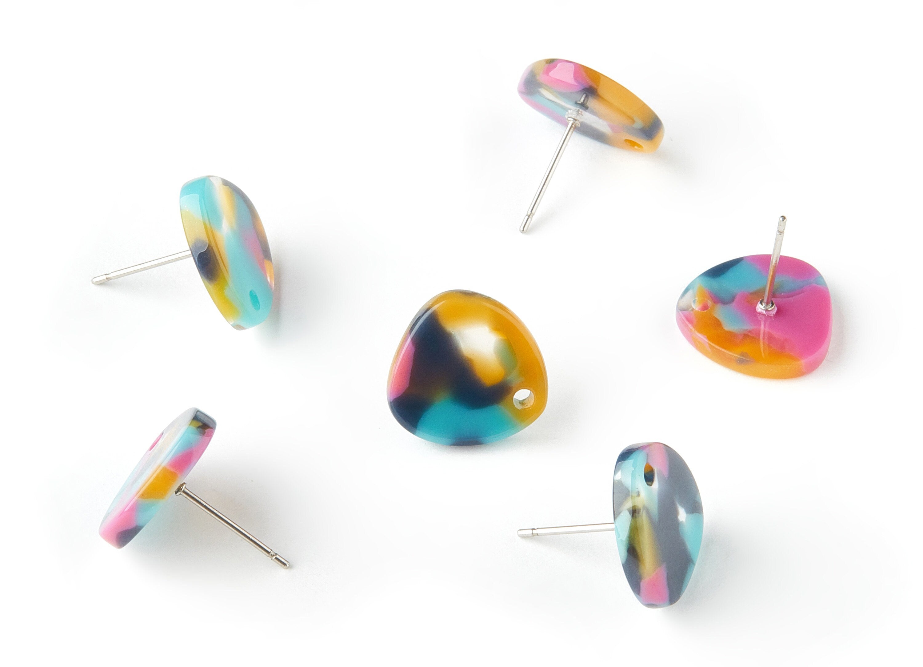 Acetate Triangle Earring Stud - Triangle Earring Post - Earring Post - Jewelry Supplies - Color Code: A258- 13.8x13.8x2.54mm - AC1590-A258 - DOMEDBAZAAR