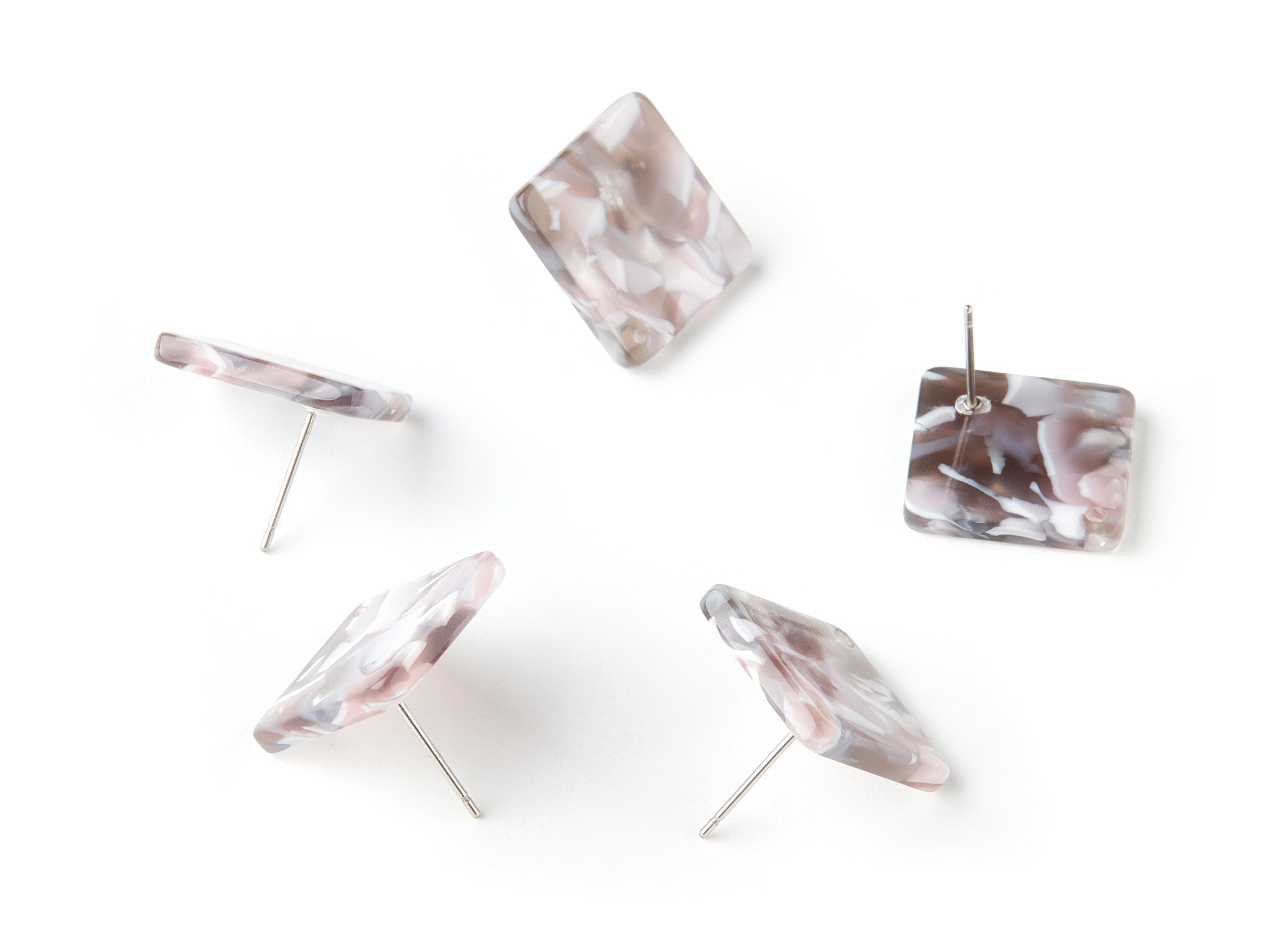 Acetate Square Earring Stud - Square Earring Post - Earring Post - Jewelry Supplies - Color Code: A157 - 17x17x2.5mm - AC1588-A157 - DOMEDBAZAAR