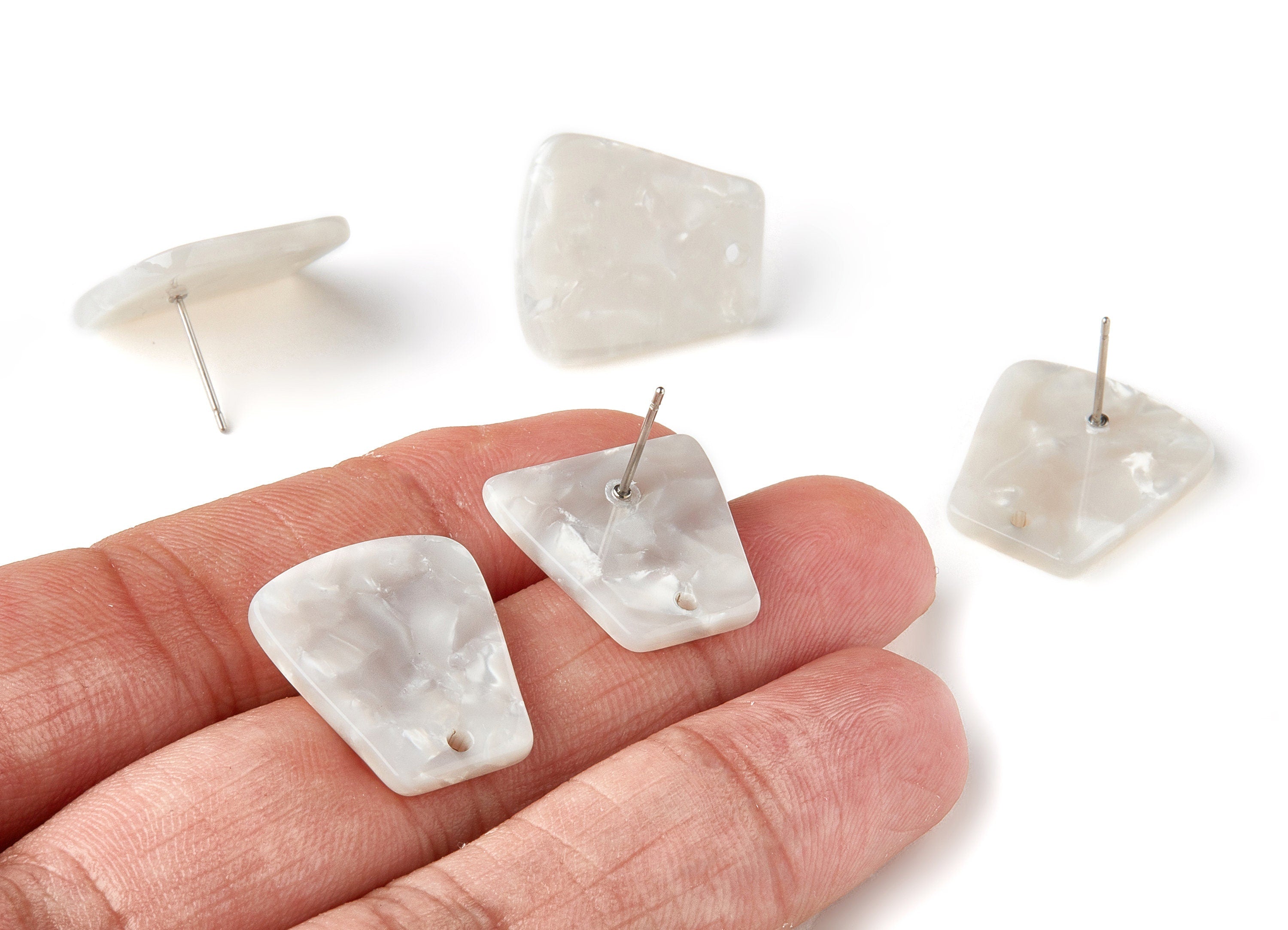 Acetate Trapezoid Earring Stud - Trapezoid Earring Post - Earring Post - Jewelry Supplies - Color Code: A12 - 20.9x18.78x2.48mm - AC1591-A12 - DOMEDBAZAAR