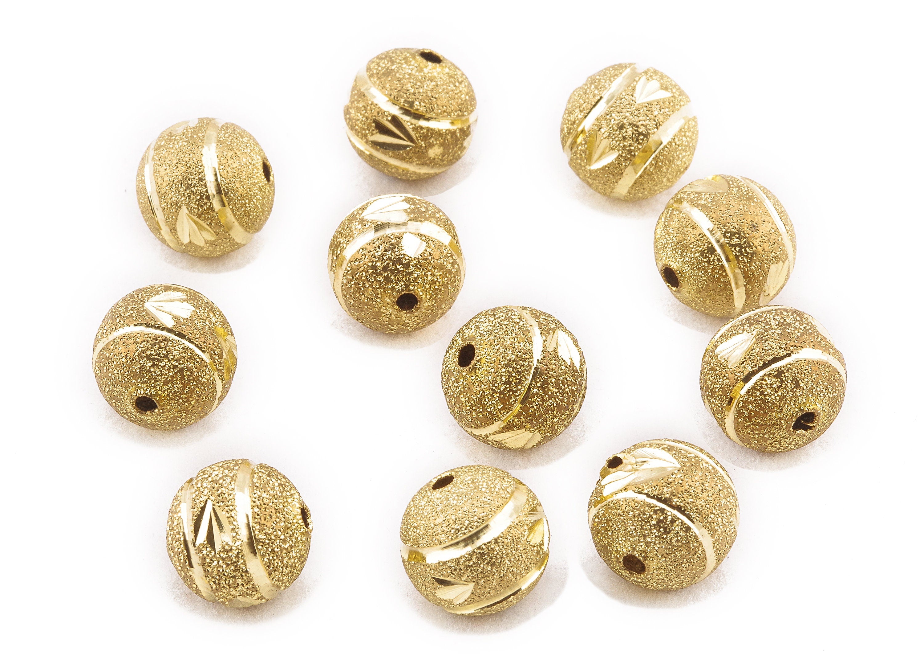 Brass Spacer Ball Beads - Raw Brass Spacer Ball Beads - Necklace Beads - Earring Findings - Jewelry Supplies - 11.99x11.94mm - PP2310 - DOMEDBAZAAR