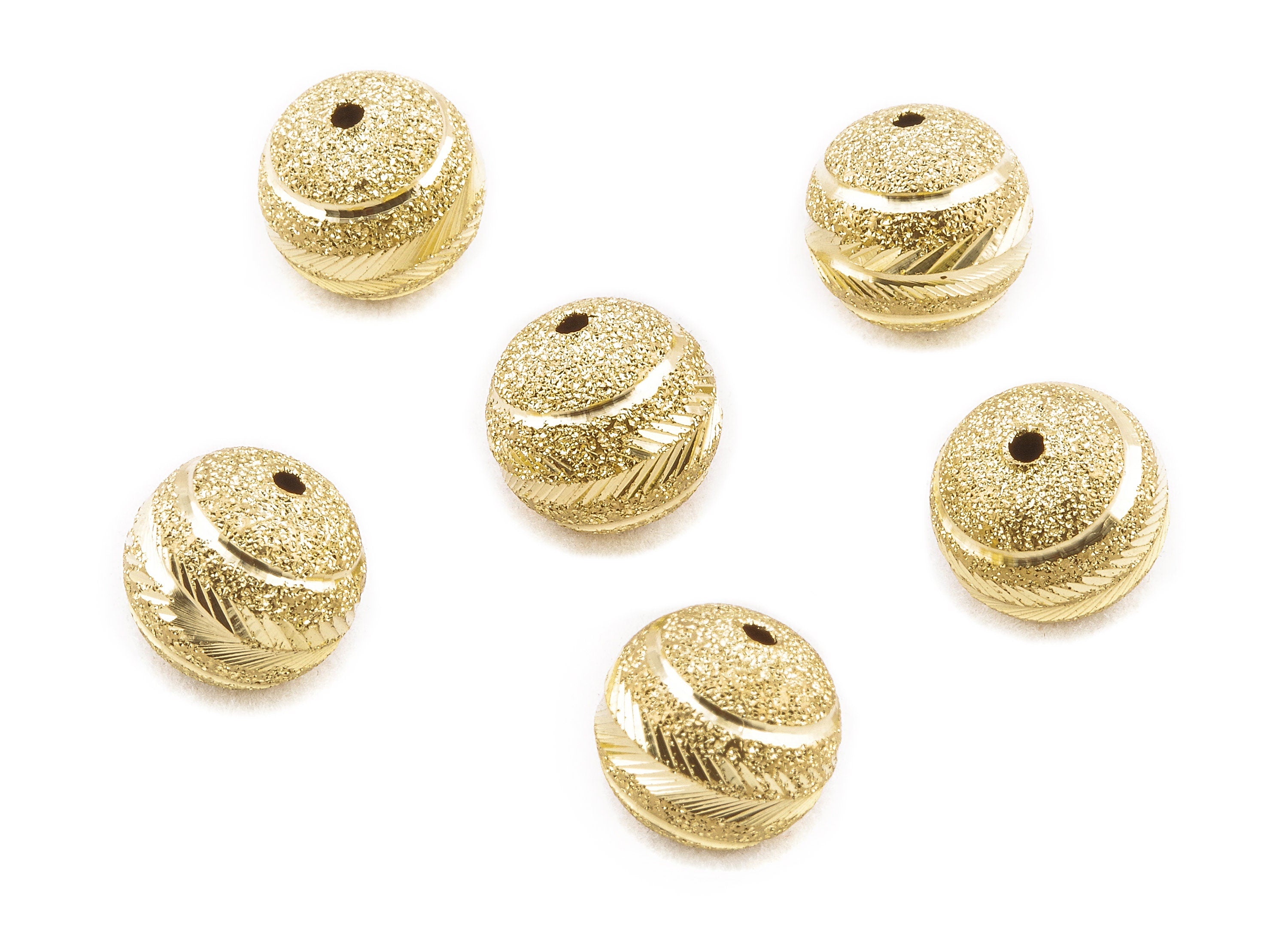 Brass Spacer Ball Beads - Raw Brass Spacer Ball Beads - Necklace Beads - Earring Findings - Jewelry Supplies - 11.98x11.85mm - PP2313 - DOMEDBAZAAR