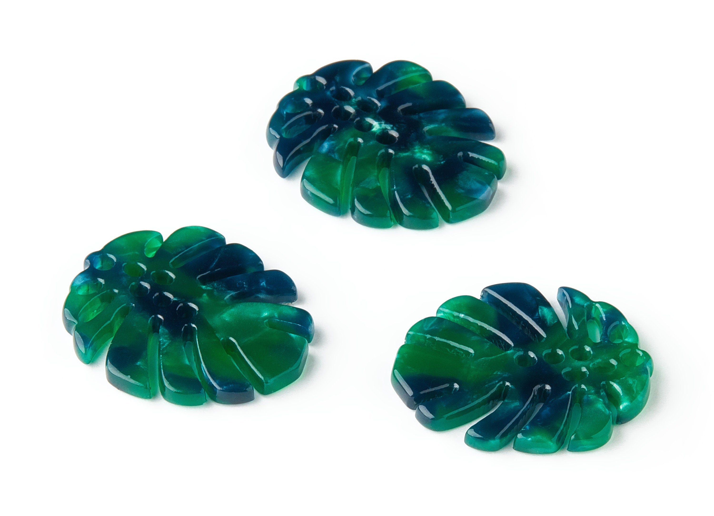 Acetate Monstera Charms - Monstera Earring and Pendant - Earring Findings  - Color Code: A13 - 25.56x21.69x2.51mm - AC1601-A13 - DOMEDBAZAAR