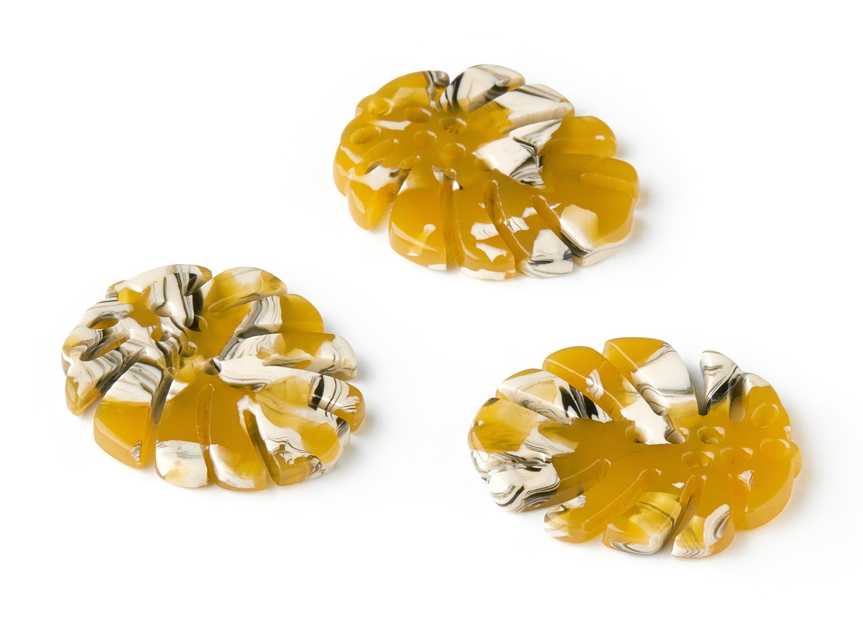 Acetate Monstera Charms - Monstera Earring and Pendant - Earring Findings  - Color Code: A14 - 25.56x21.69x2.51mm - AC1601-A14 - DOMEDBAZAAR