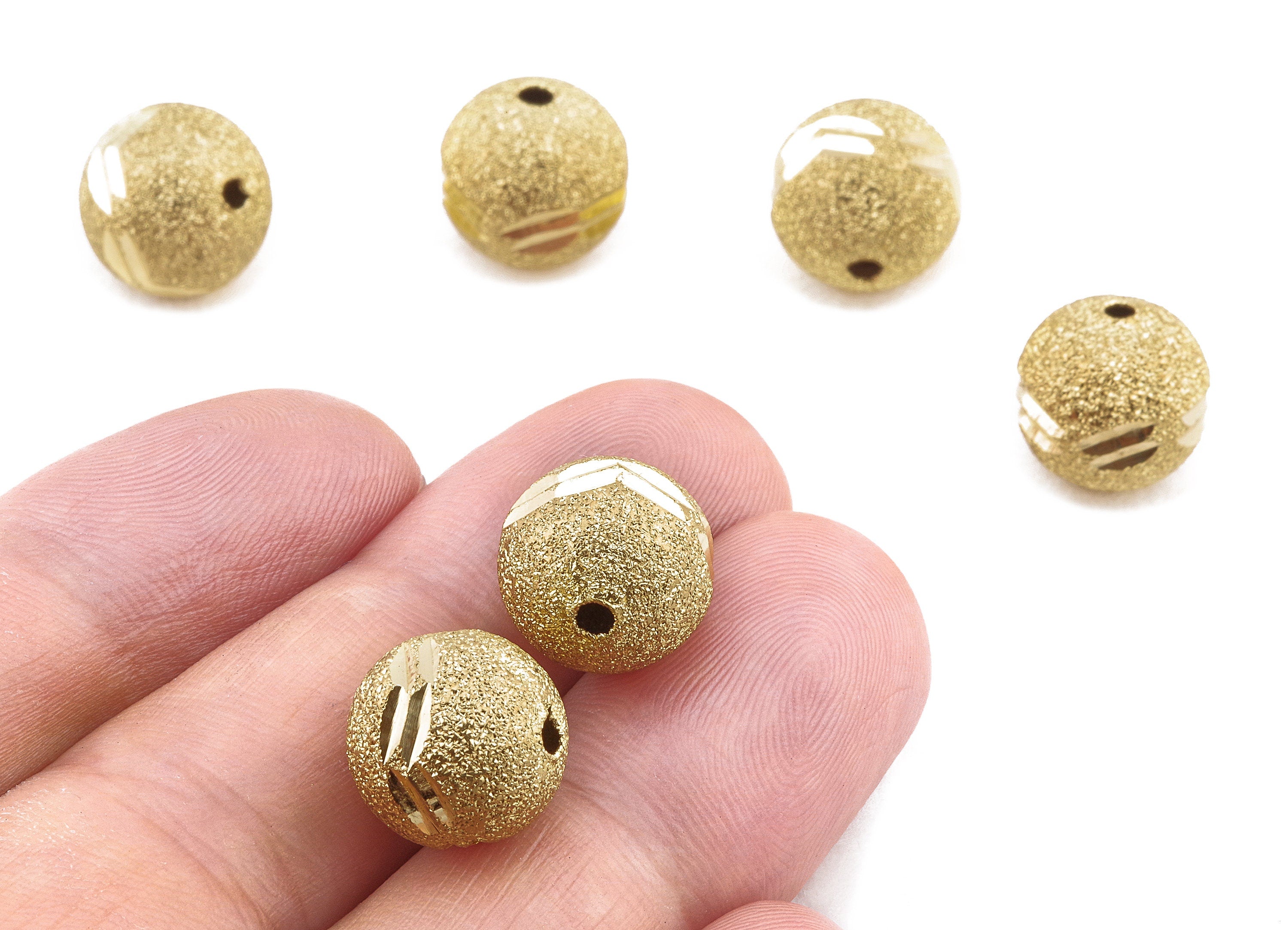 Brass Spacer Ball Beads - Raw Brass Spacer Ball Beads - Necklace Beads - Earring Findings - Jewelry Supplies - 12.13x11.75mm - PP2328 - DOMEDBAZAAR